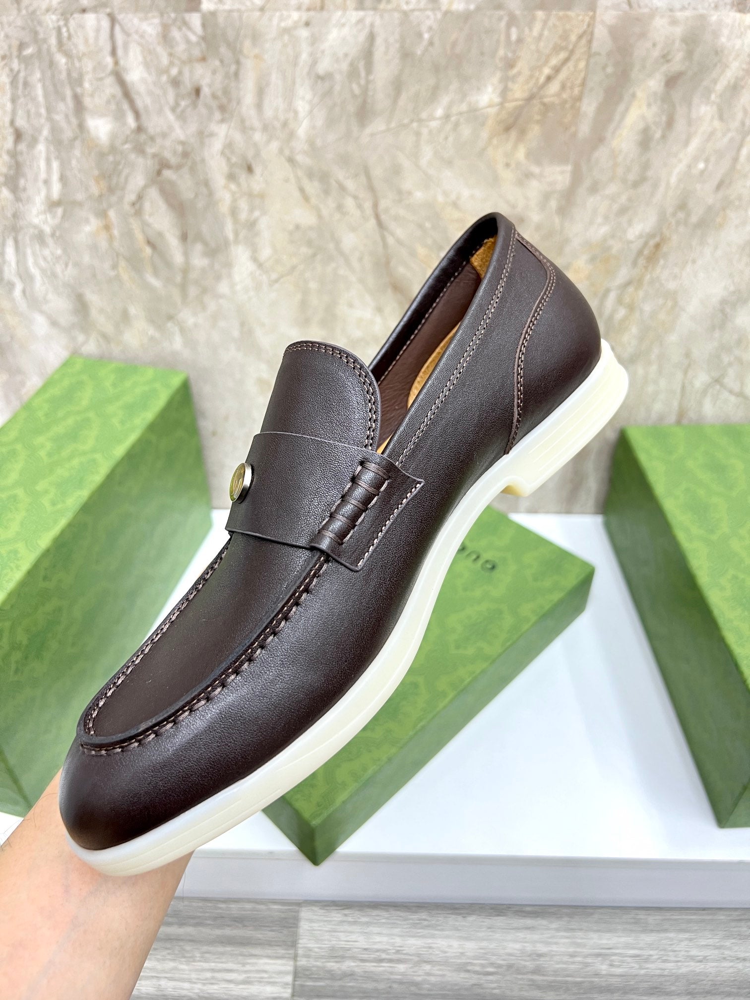 Gucci Men’s Horsebit Loafers – Lido Collection, Rubber Sole, Imported Leather