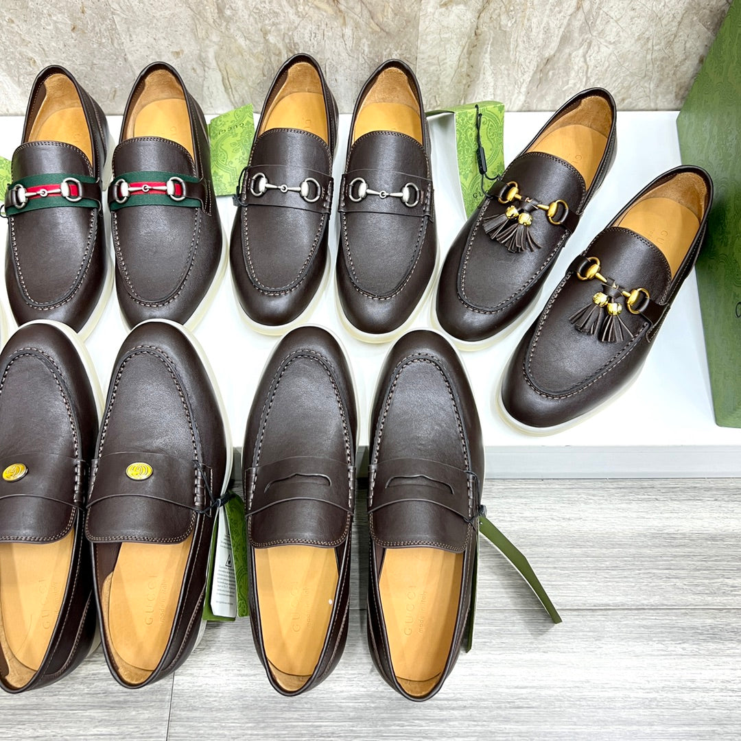 Gucci Men’s Horsebit Loafers – Lido Collection, Rubber Sole, Imported Leather