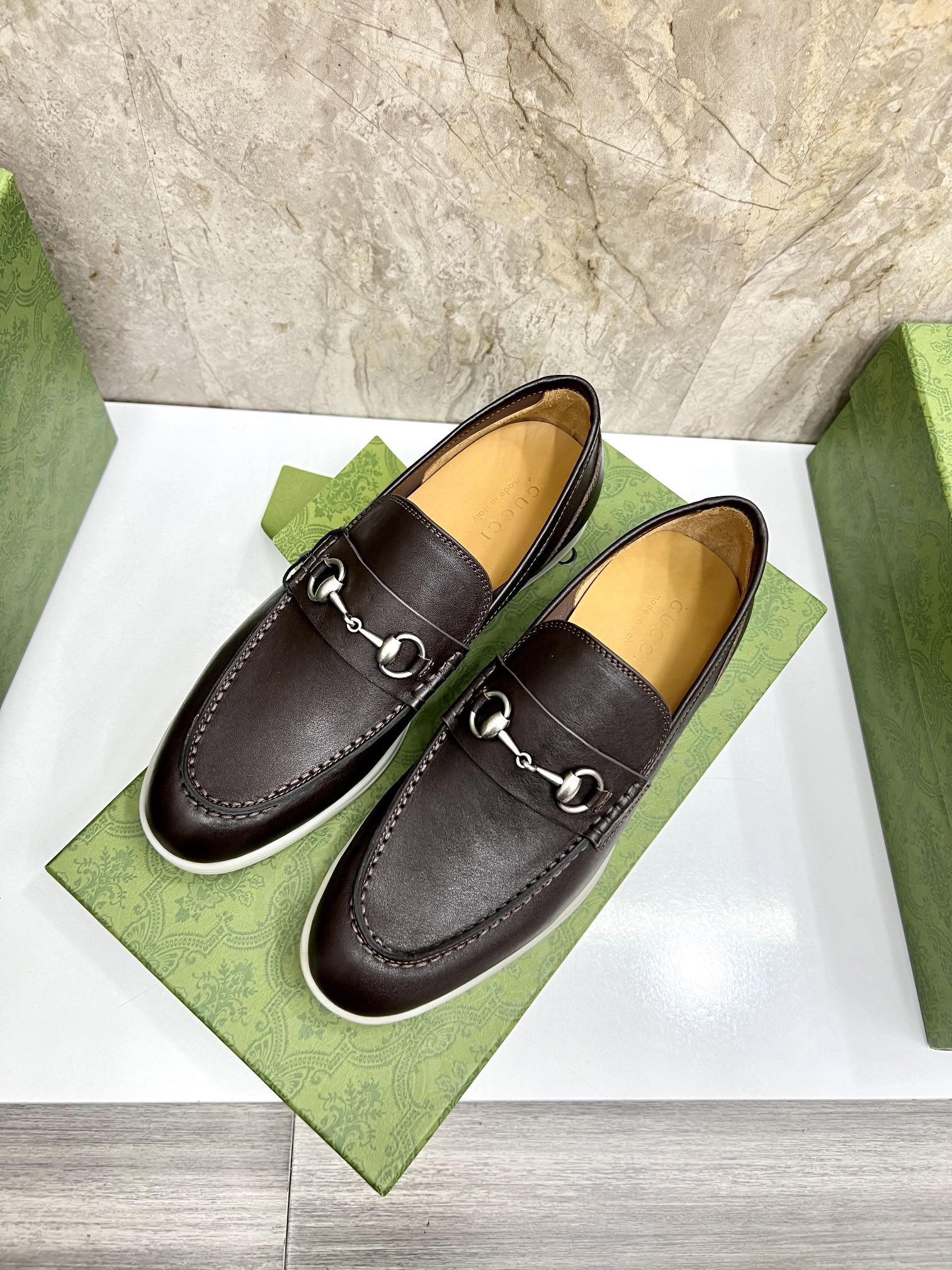 Gucci Men’s Horsebit Loafers – Lido Collection, Rubber Sole, Imported Leather