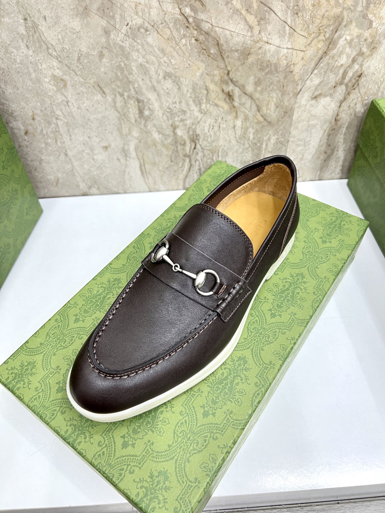 Gucci Men’s Horsebit Loafers – Lido Collection, Rubber Sole, Imported Leather