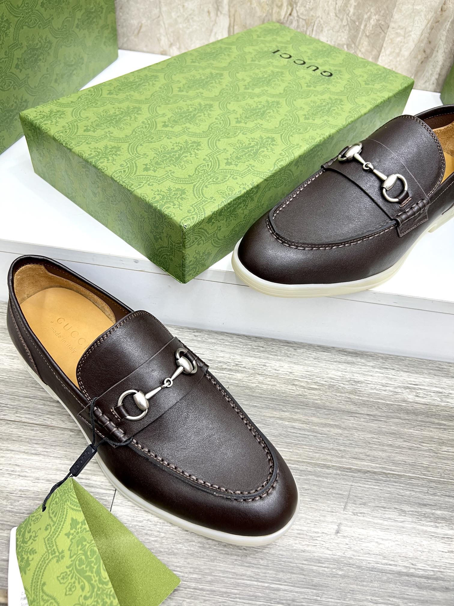 Gucci Men’s Horsebit Loafers – Lido Collection, Rubber Sole, Imported Leather