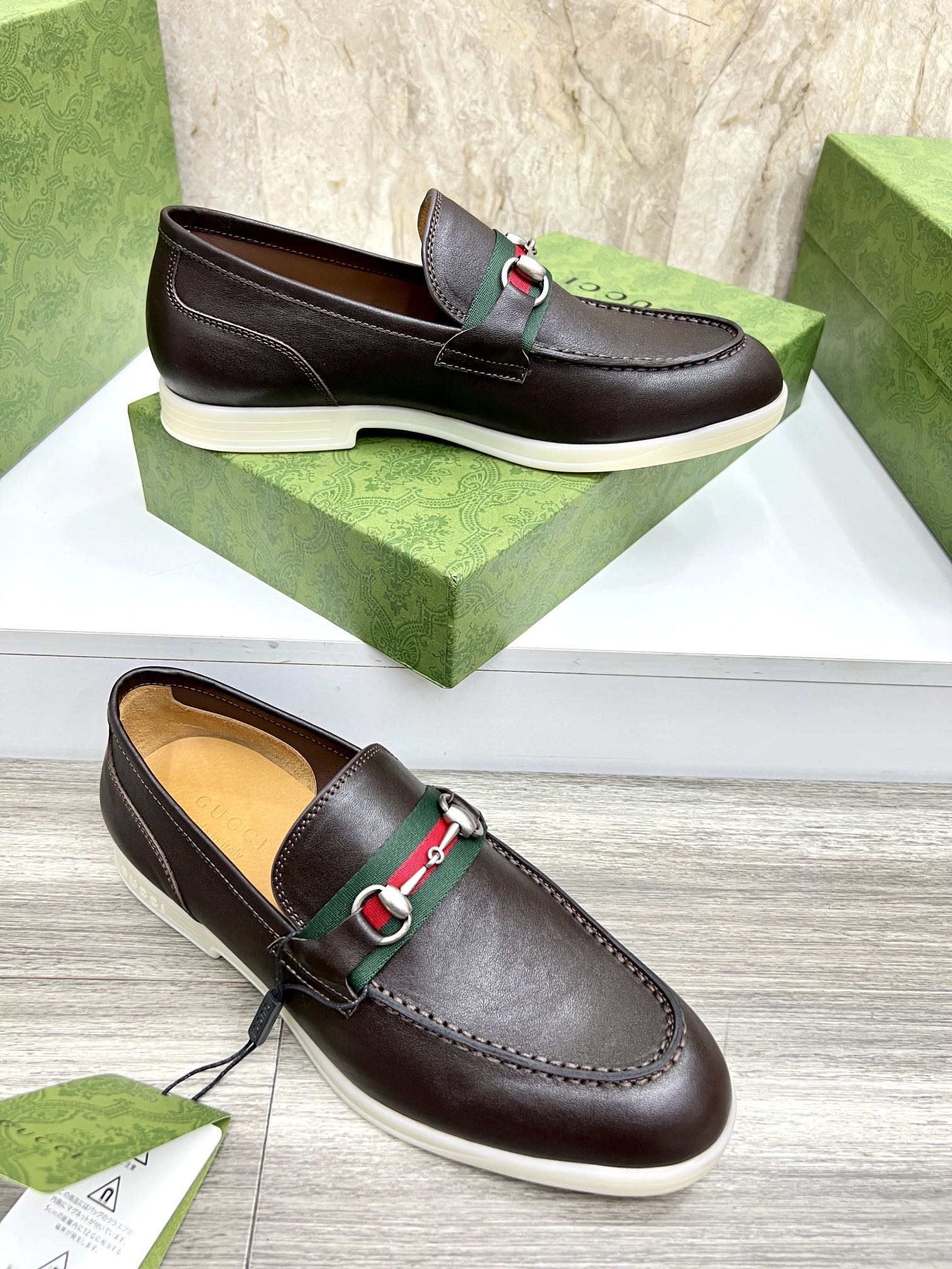Gucci Men’s Horsebit Loafers – Lido Collection, Rubber Sole, Imported Leather