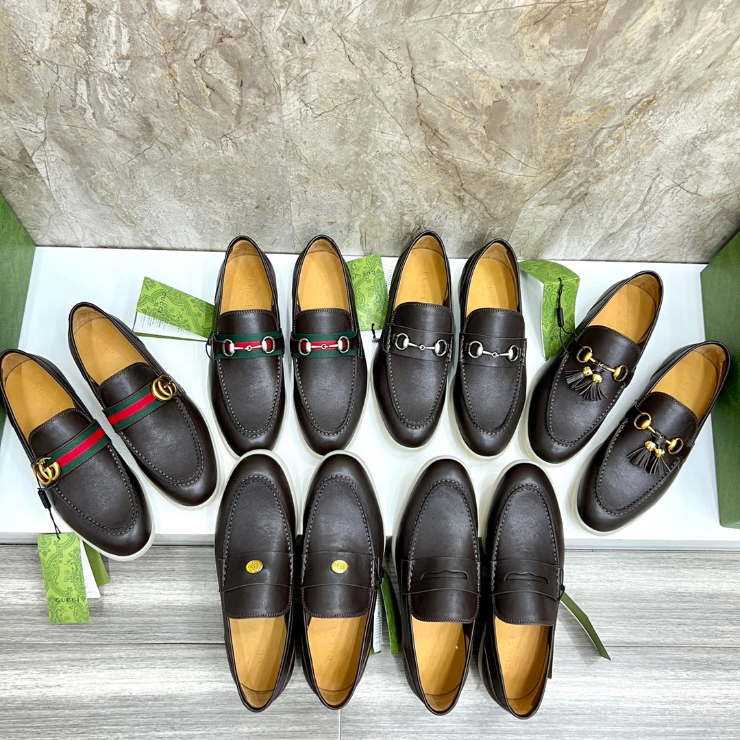 Gucci Men’s Horsebit Loafers – Lido Collection, Rubber Sole, Imported Leather