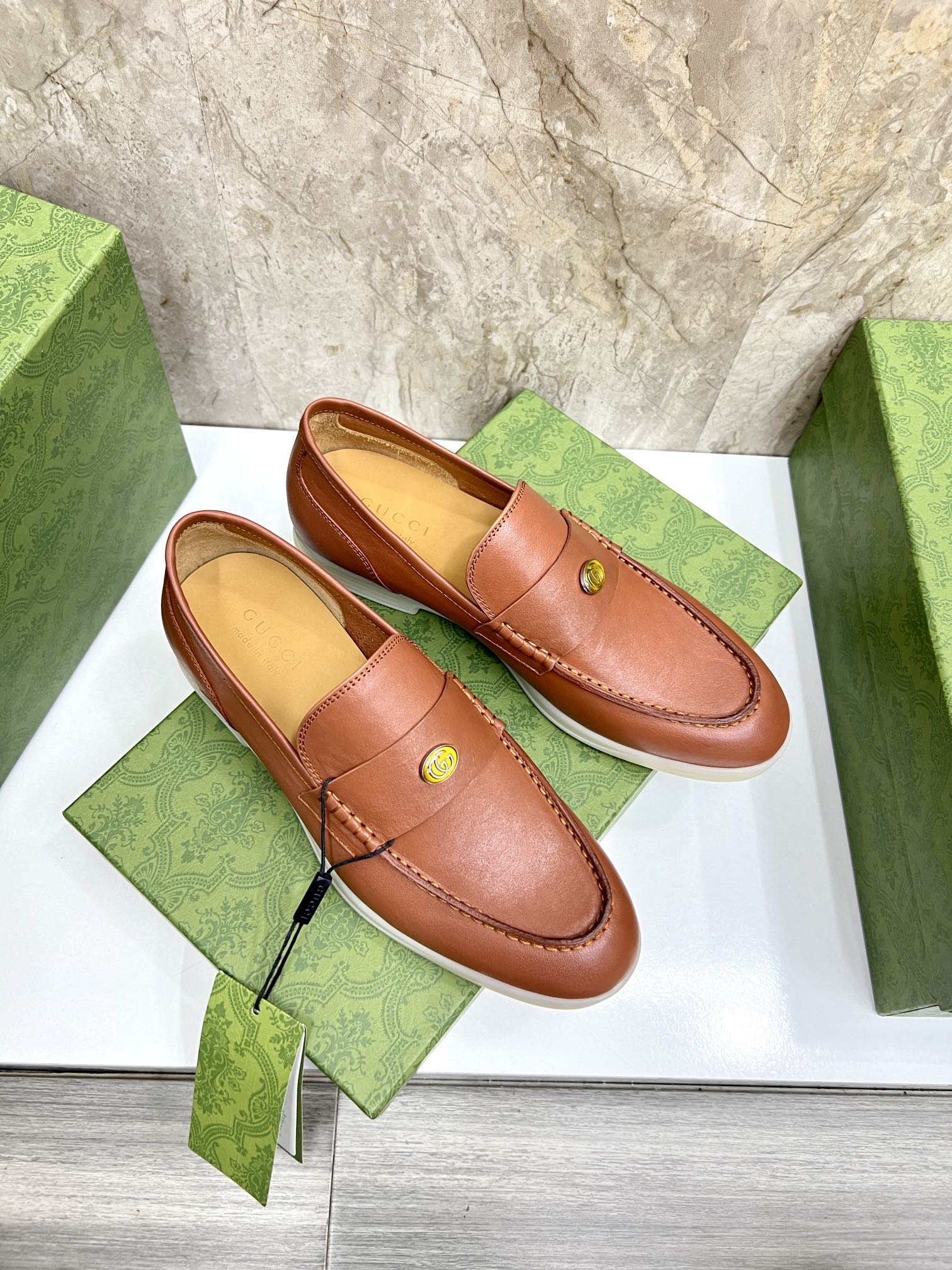 Gucci Men’s Horsebit Loafers – Lido Collection, Rubber Sole, Imported Leather