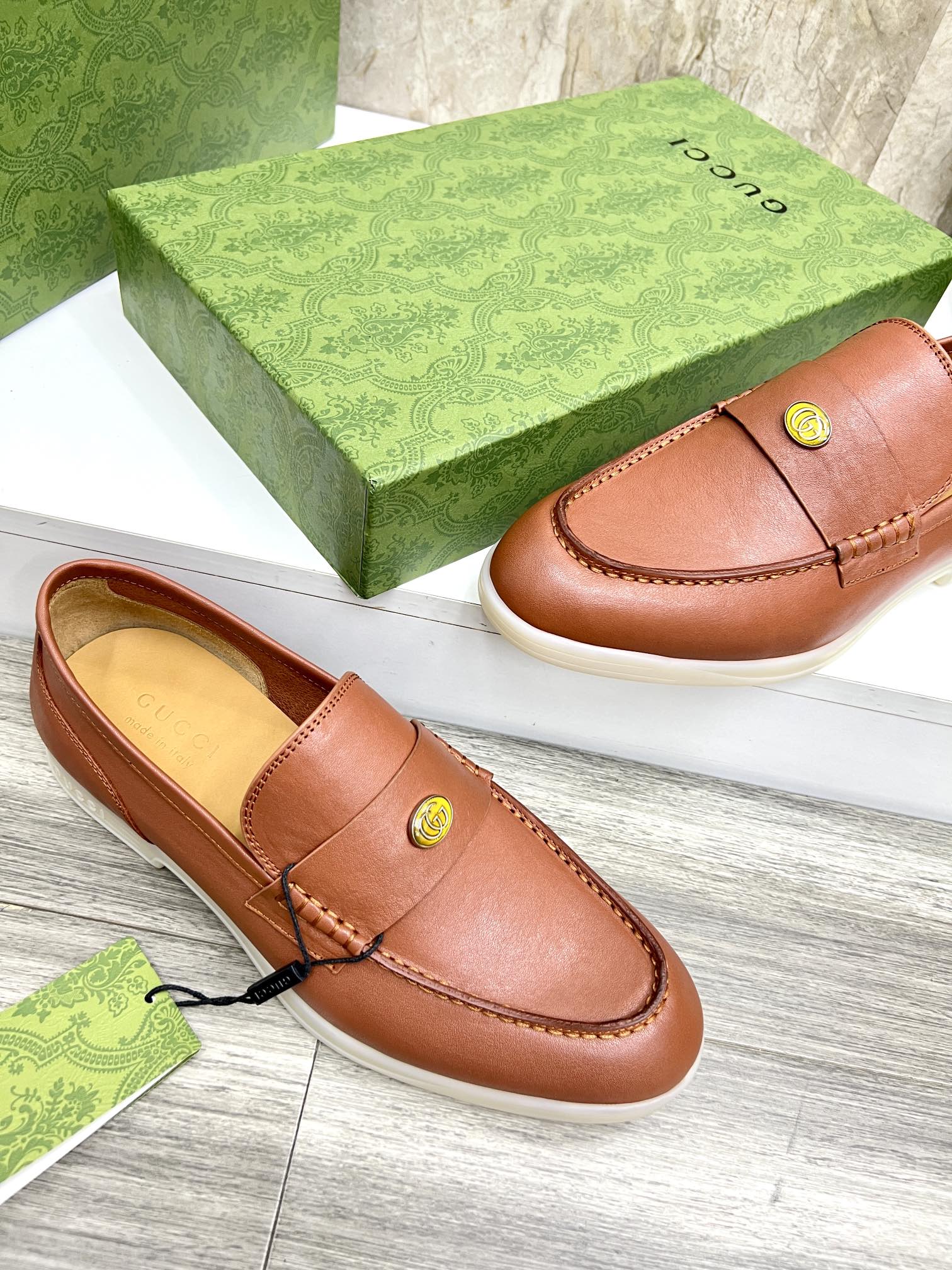 Gucci Men’s Horsebit Loafers – Lido Collection, Rubber Sole, Imported Leather