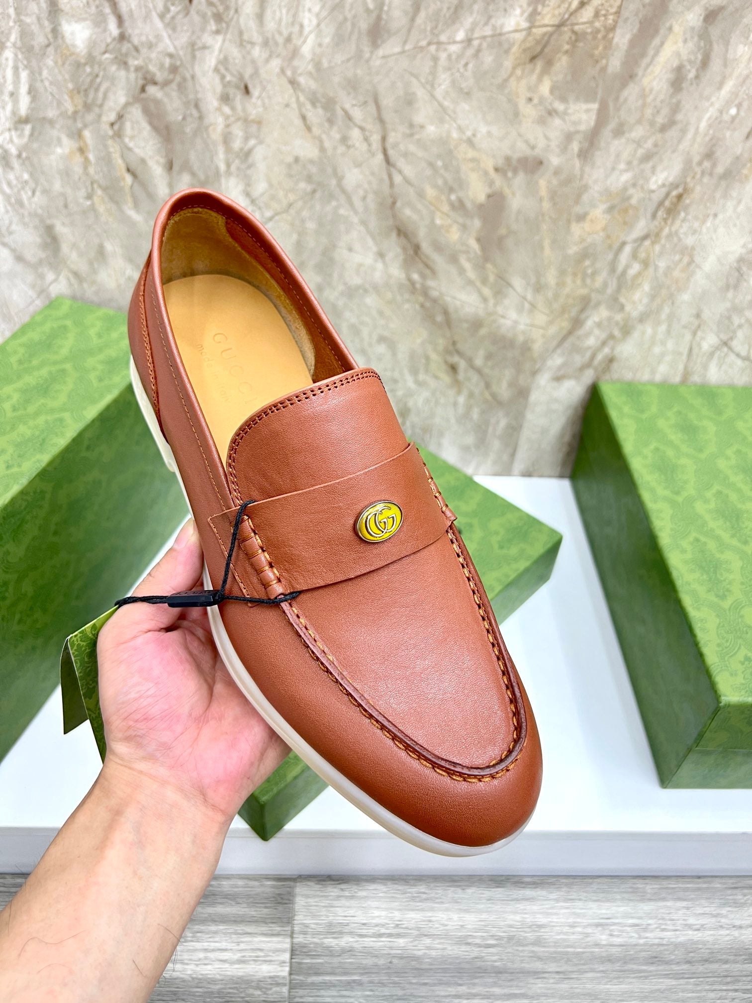 Gucci Men’s Horsebit Loafers – Lido Collection, Rubber Sole, Imported Leather
