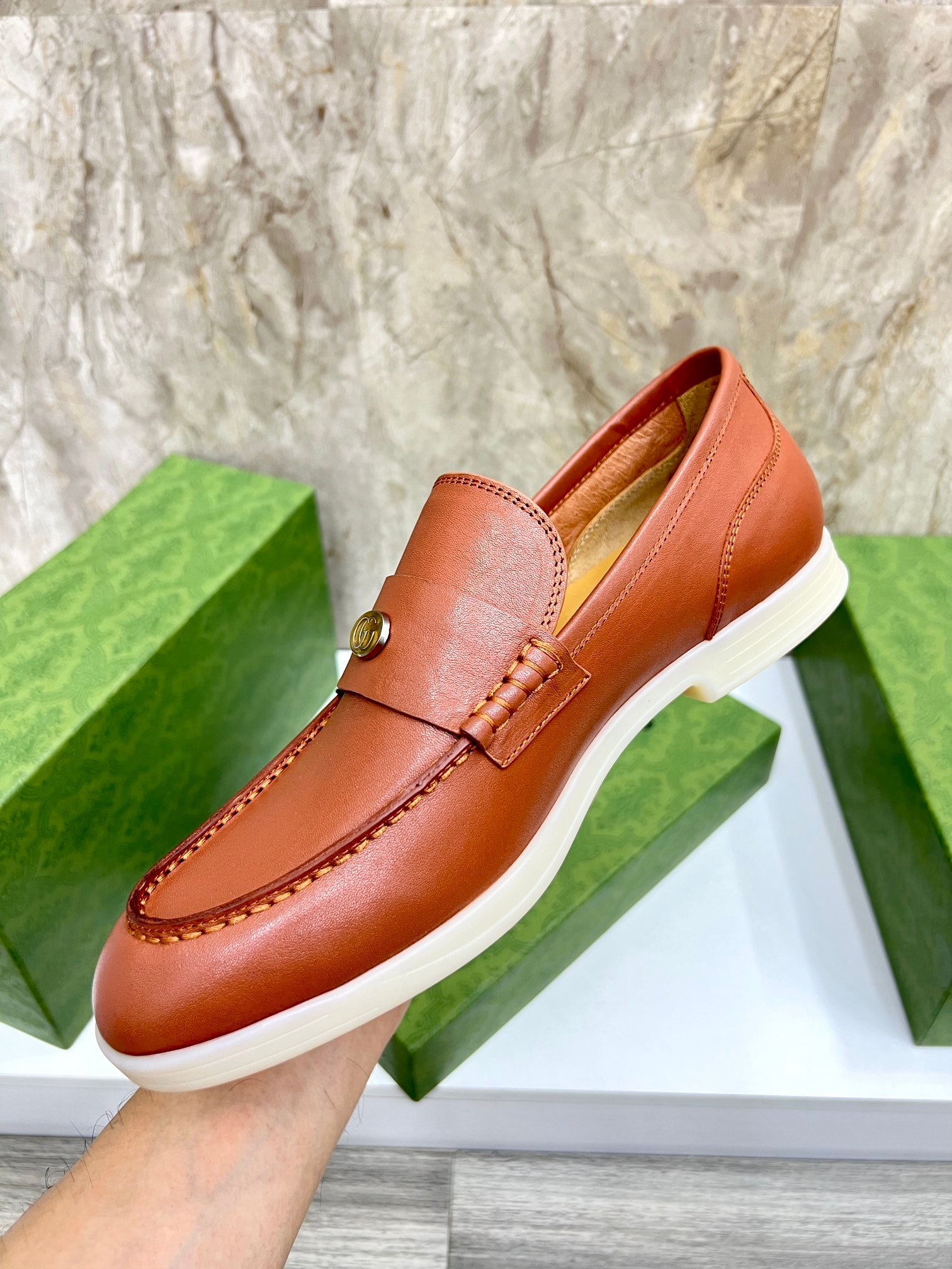 Gucci Men’s Horsebit Loafers – Lido Collection, Rubber Sole, Imported Leather