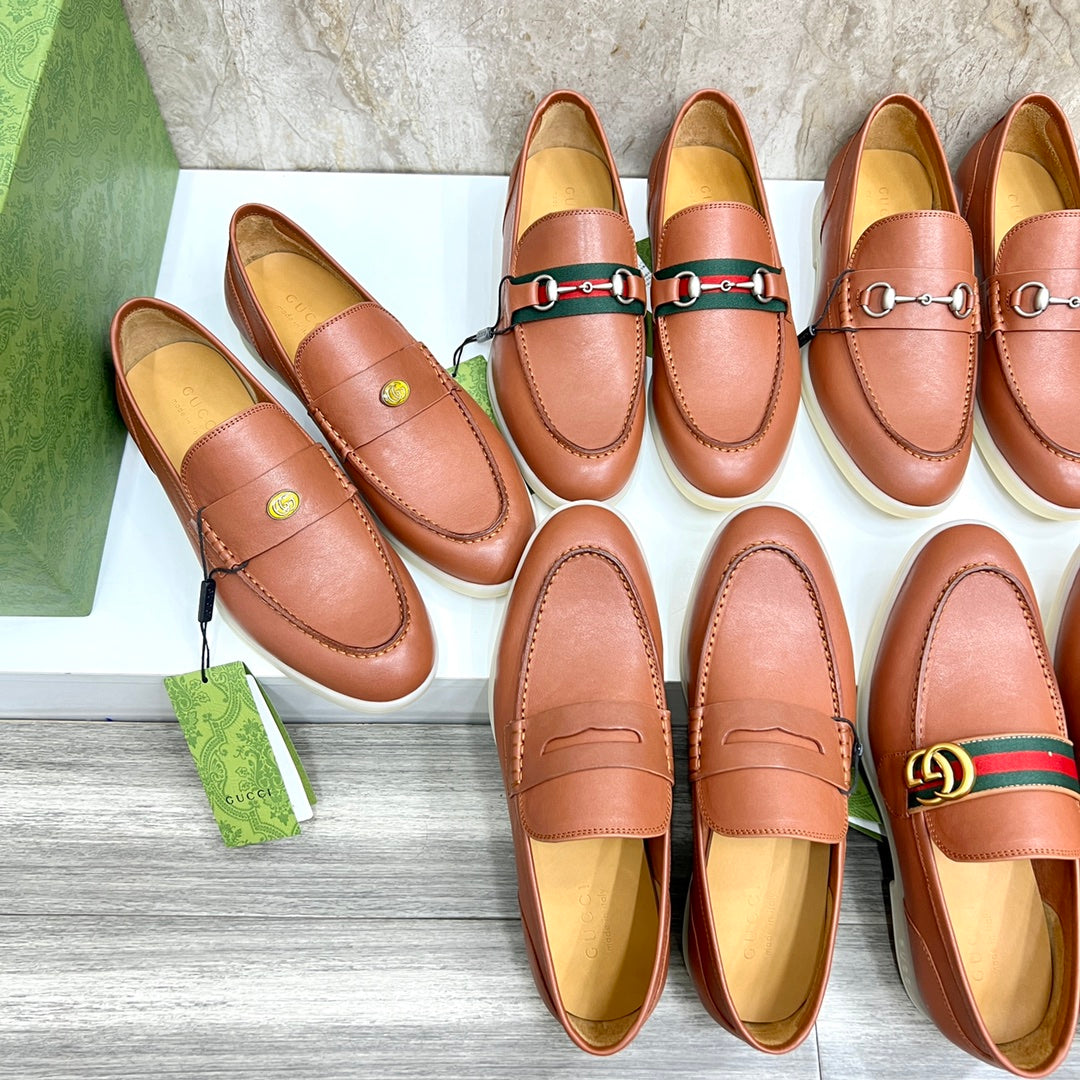 Gucci Men’s Horsebit Loafers – Lido Collection, Rubber Sole, Imported Leather