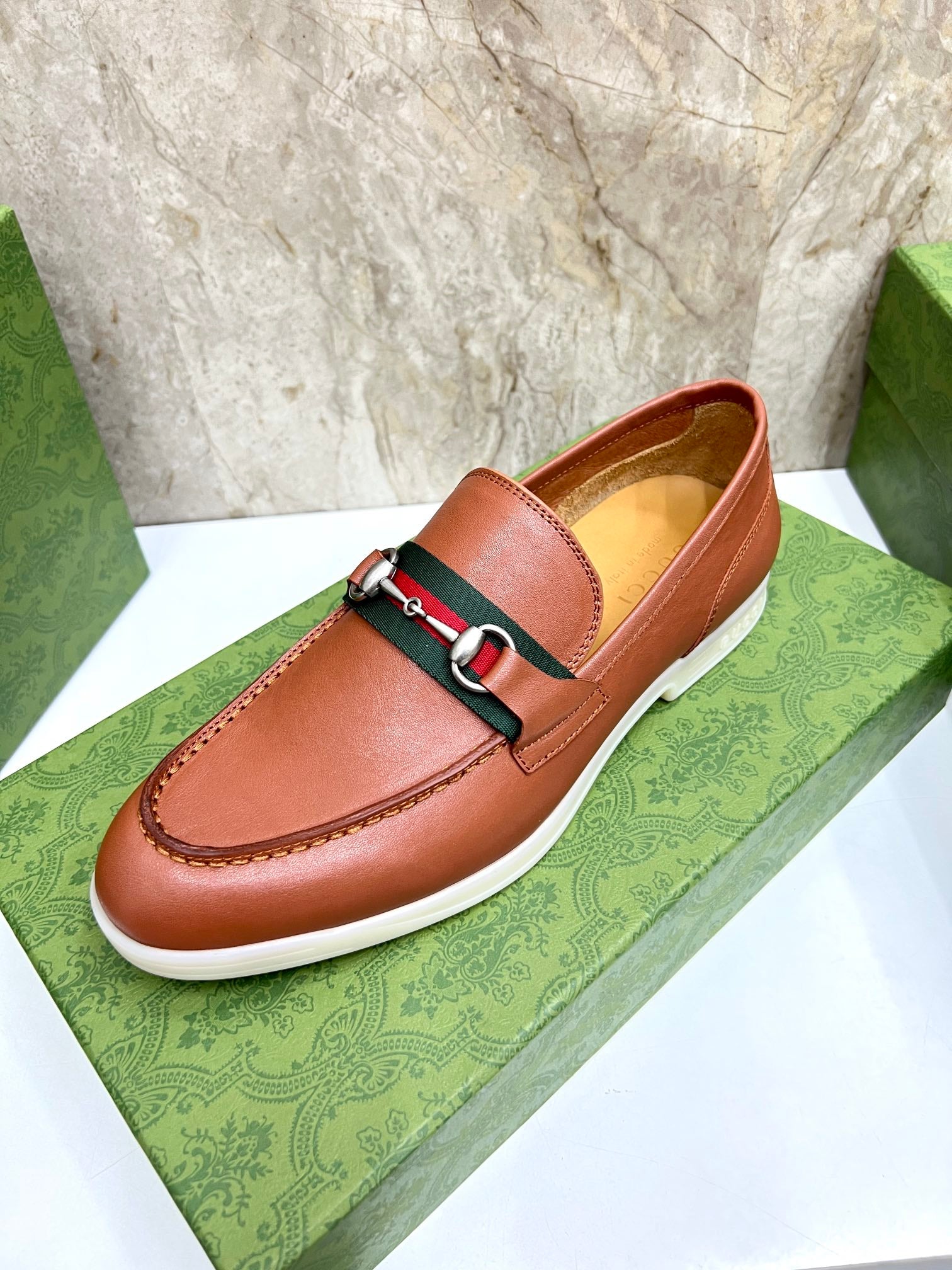 Gucci Men’s Horsebit Loafers – Lido Collection, Rubber Sole, Imported Leather