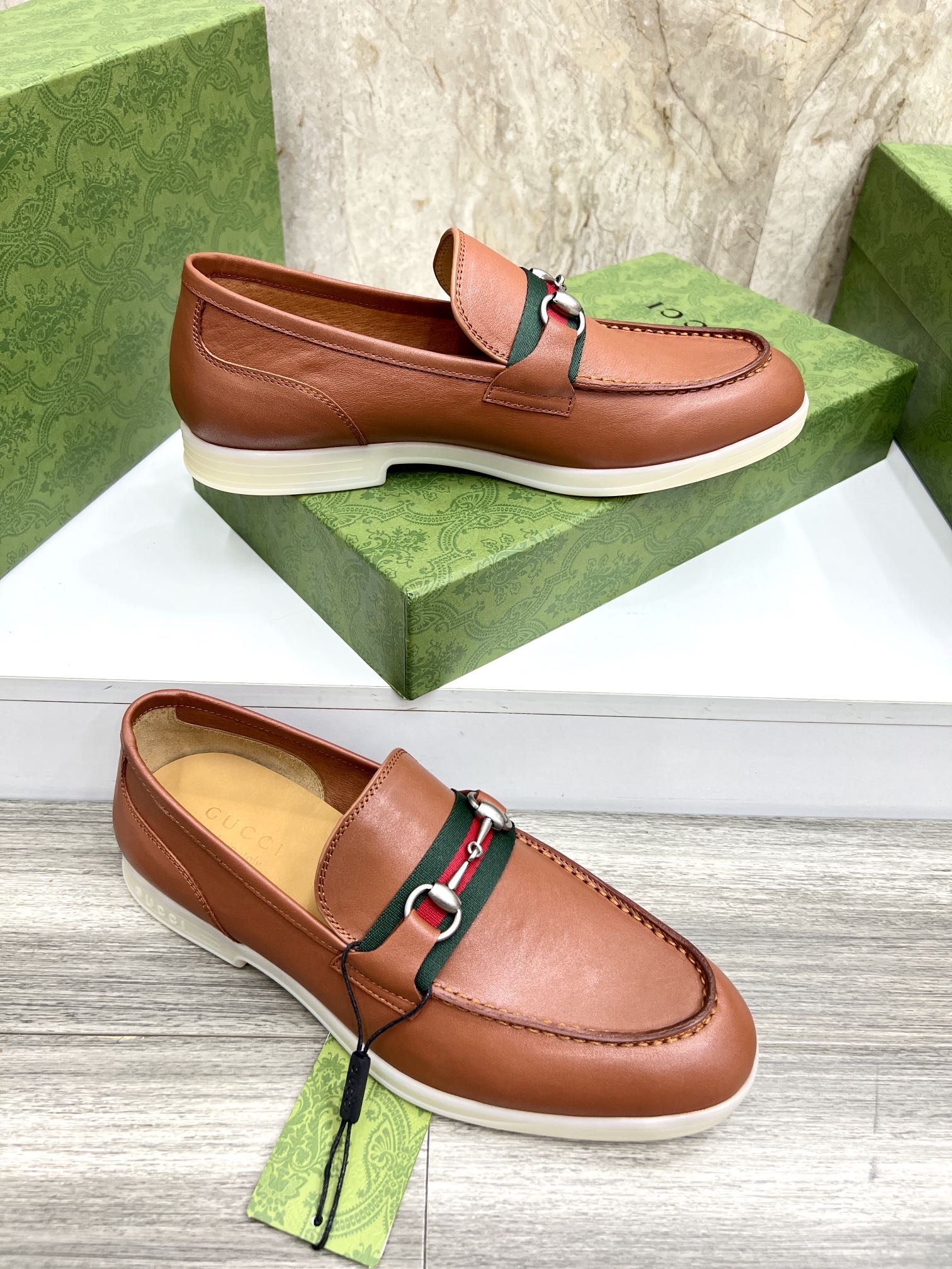 Gucci Men’s Horsebit Loafers – Lido Collection, Rubber Sole, Imported Leather