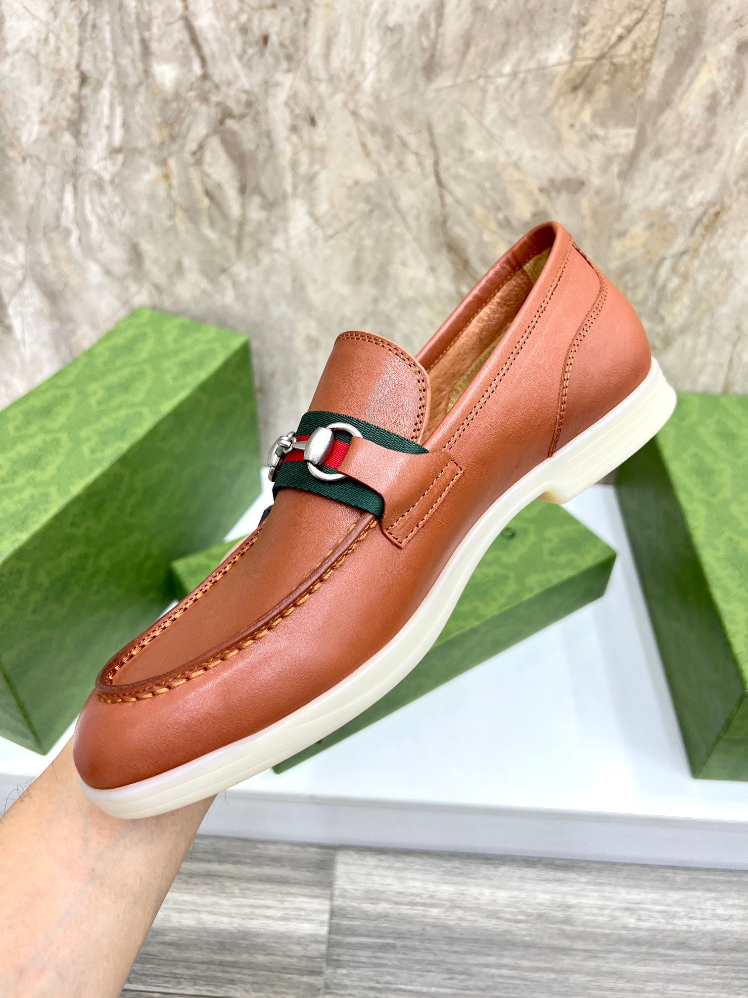 Gucci Men’s Horsebit Loafers – Lido Collection, Rubber Sole, Imported Leather