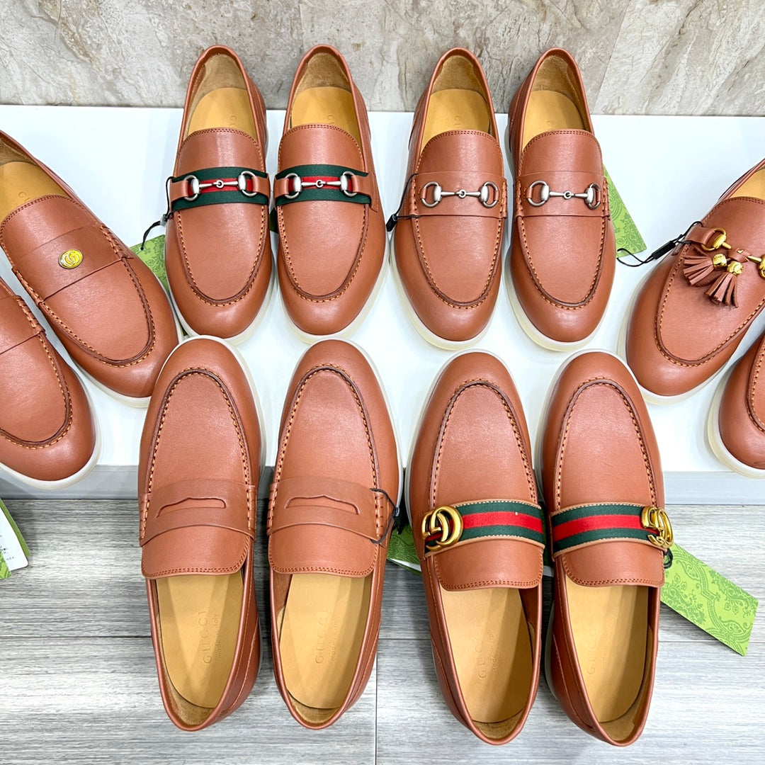 Gucci Men’s Horsebit Loafers – Lido Collection, Rubber Sole, Imported Leather
