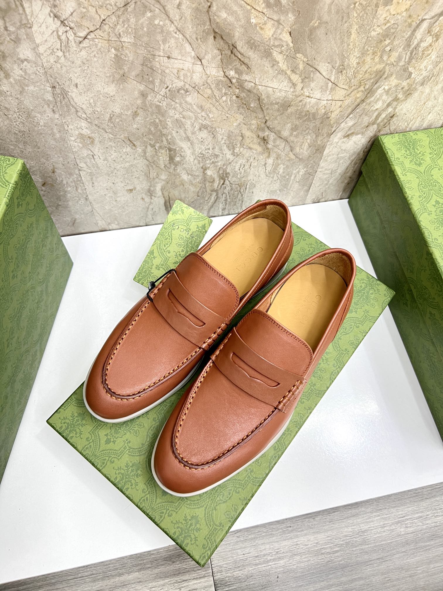 Gucci Men’s Horsebit Loafers – Lido Collection, Rubber Sole, Imported Leather