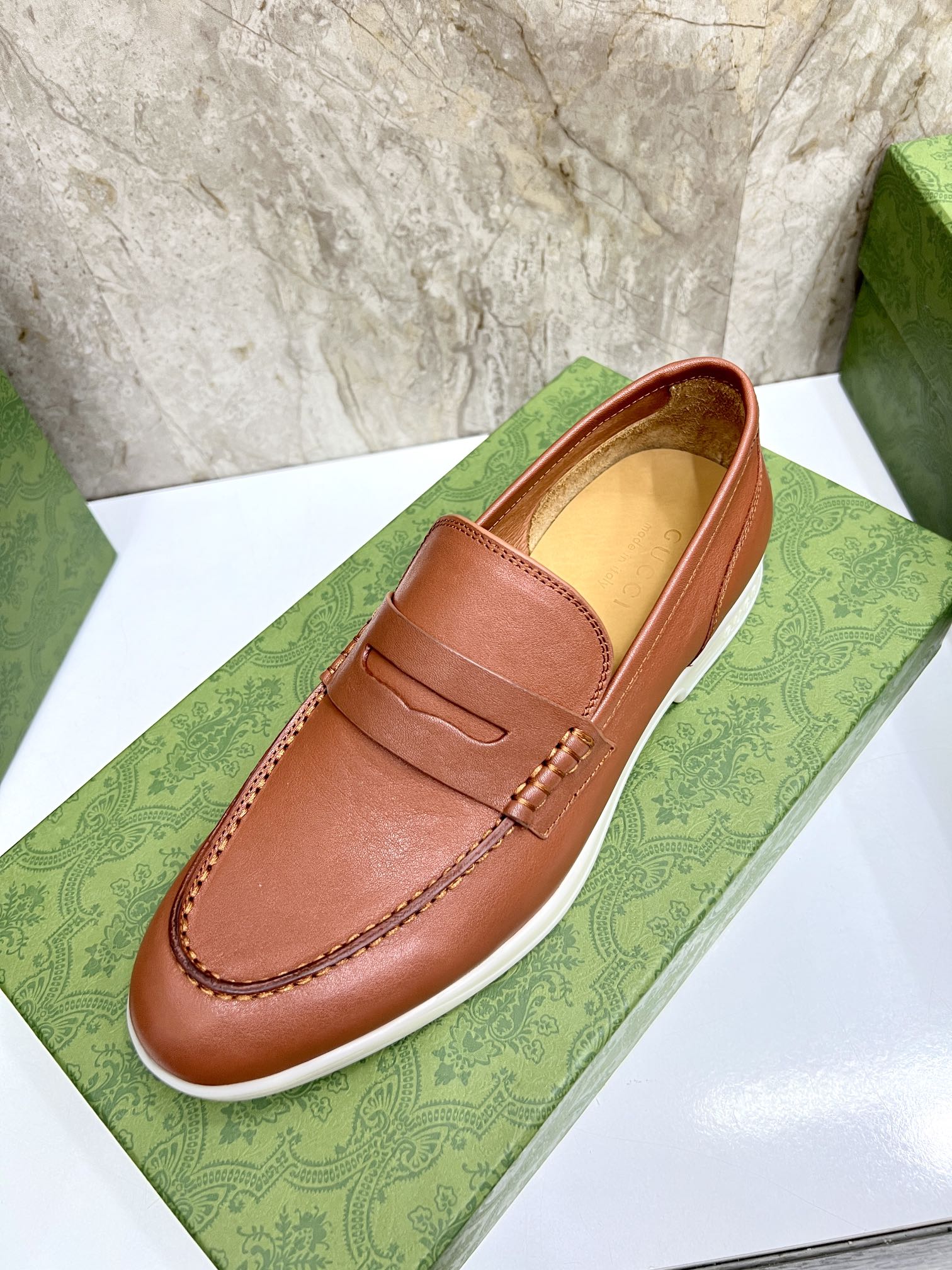 Gucci Men’s Horsebit Loafers – Lido Collection, Rubber Sole, Imported Leather