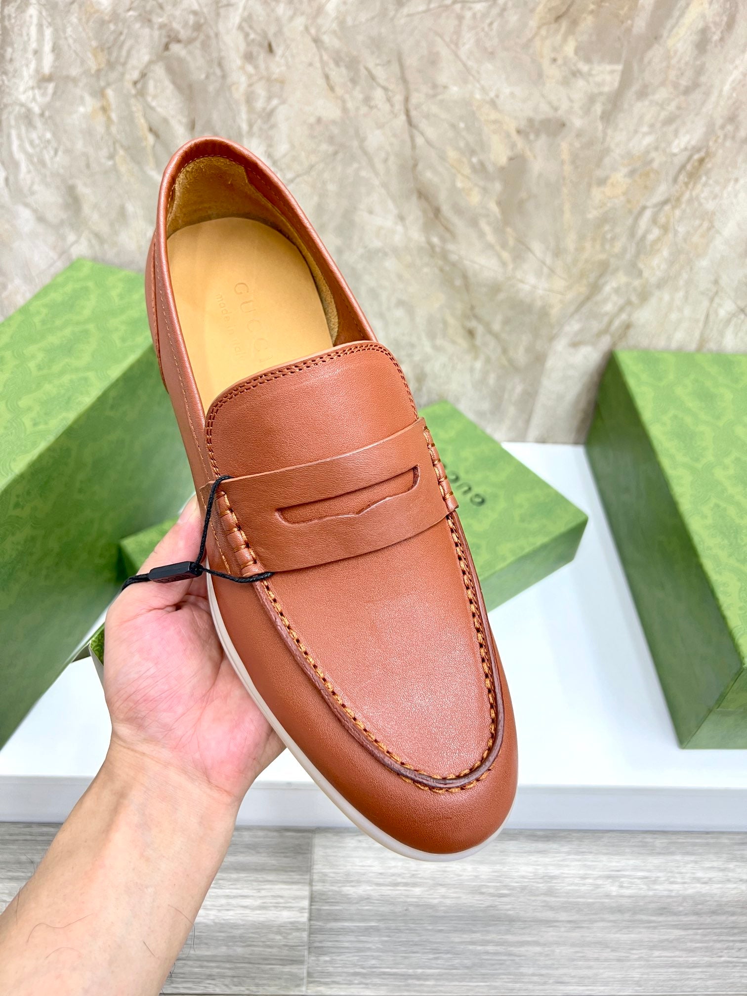 Gucci Men’s Horsebit Loafers – Lido Collection, Rubber Sole, Imported Leather