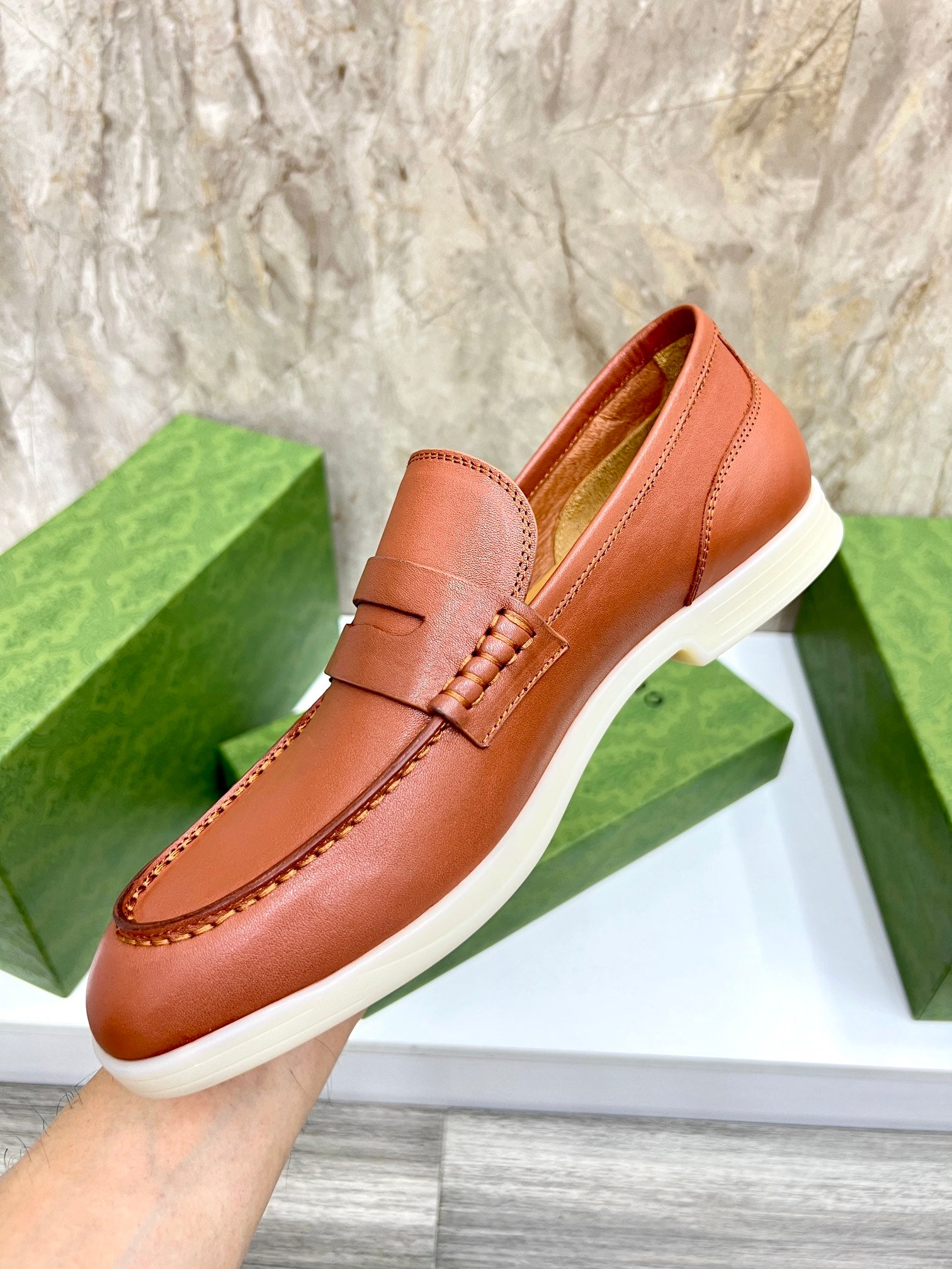 Gucci Men’s Horsebit Loafers – Lido Collection, Rubber Sole, Imported Leather