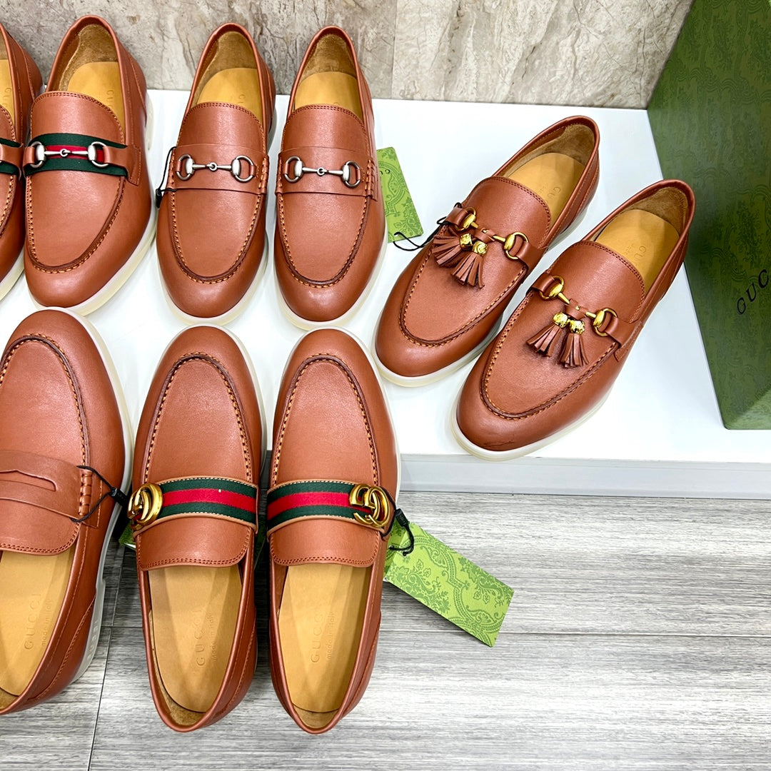 Gucci Men’s Horsebit Loafers – Lido Collection, Rubber Sole, Imported Leather