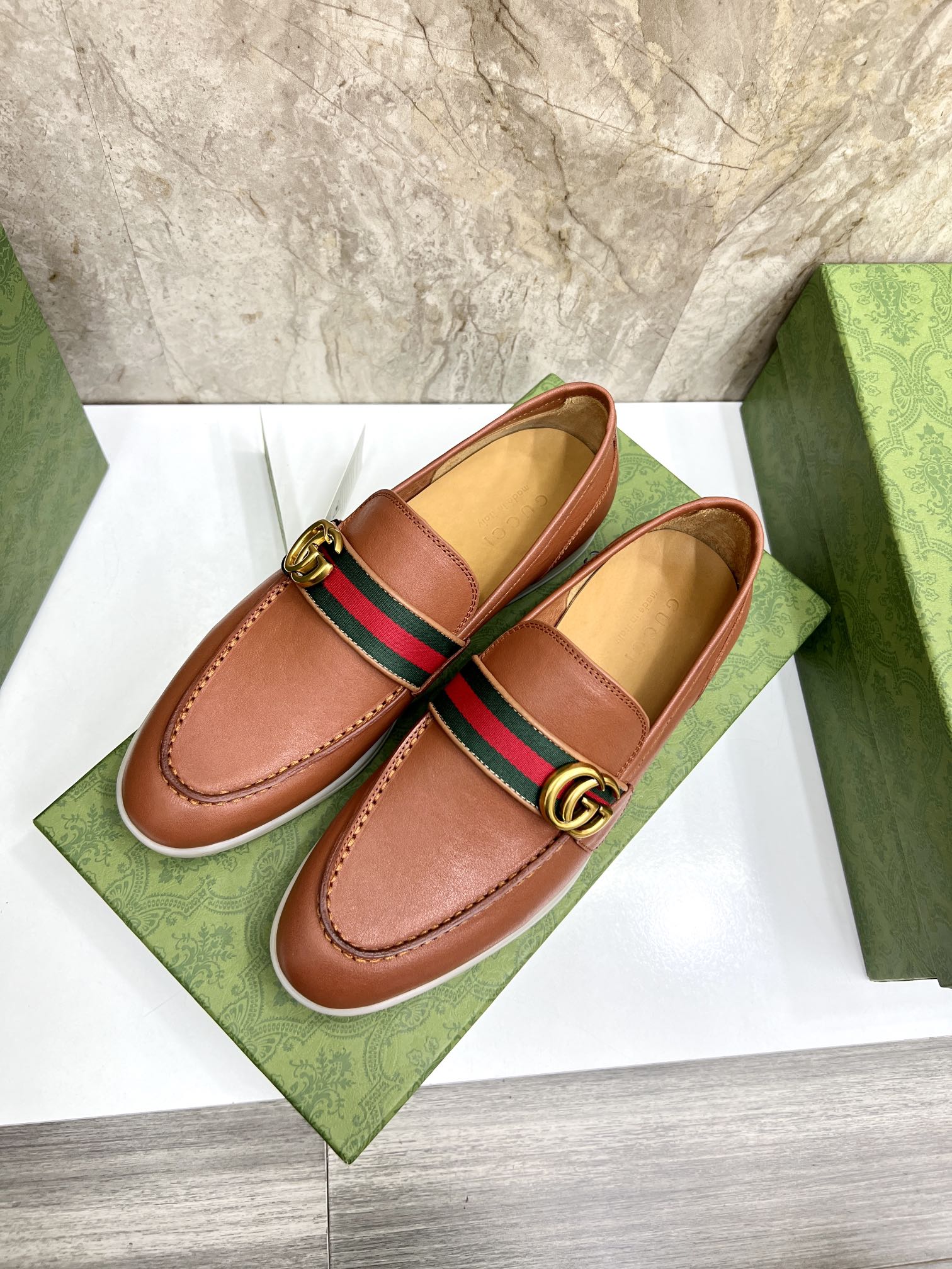 Gucci Men’s Horsebit Loafers – Lido Collection, Rubber Sole, Imported Leather