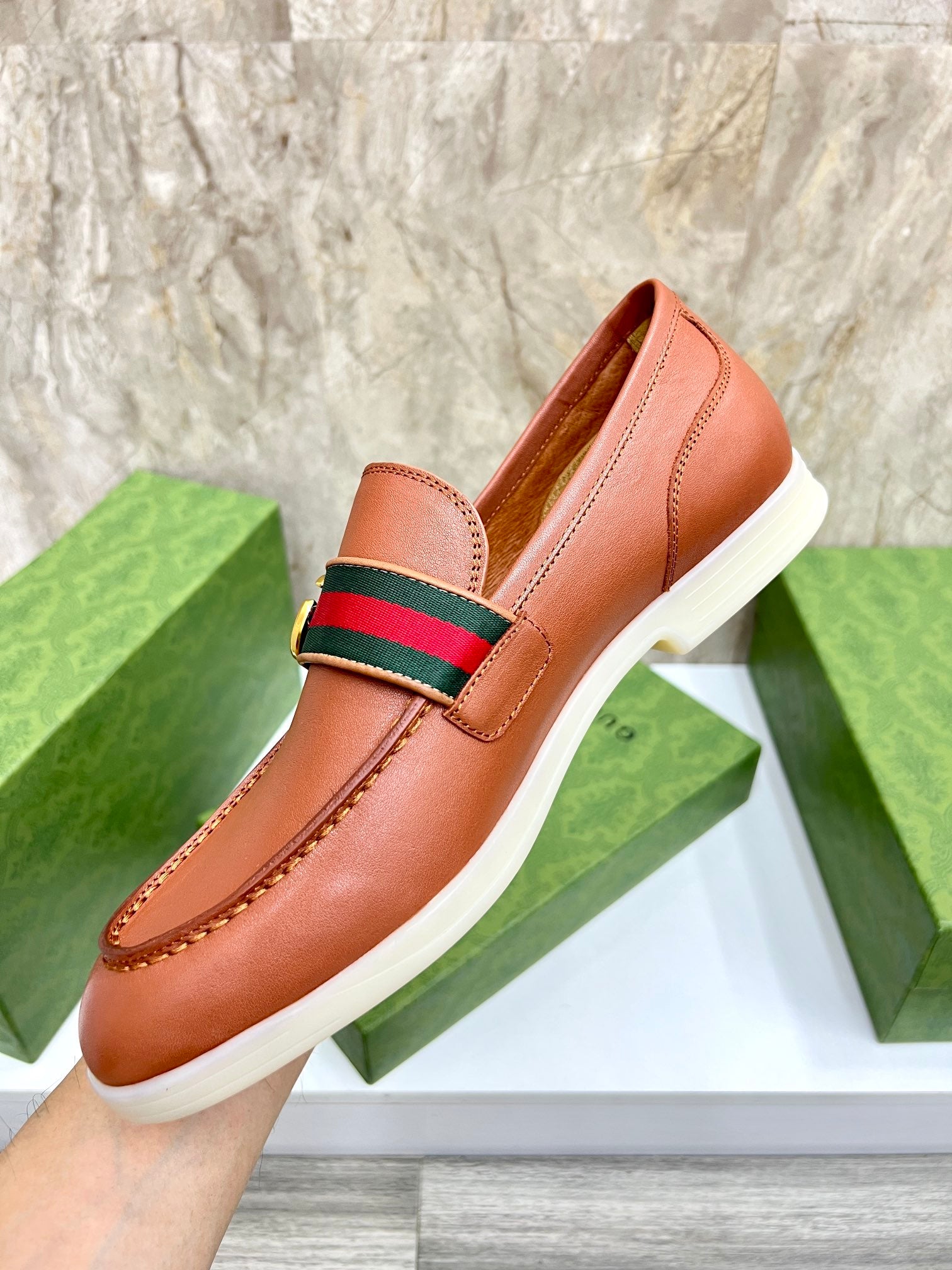 Gucci Men’s Horsebit Loafers – Lido Collection, Rubber Sole, Imported Leather