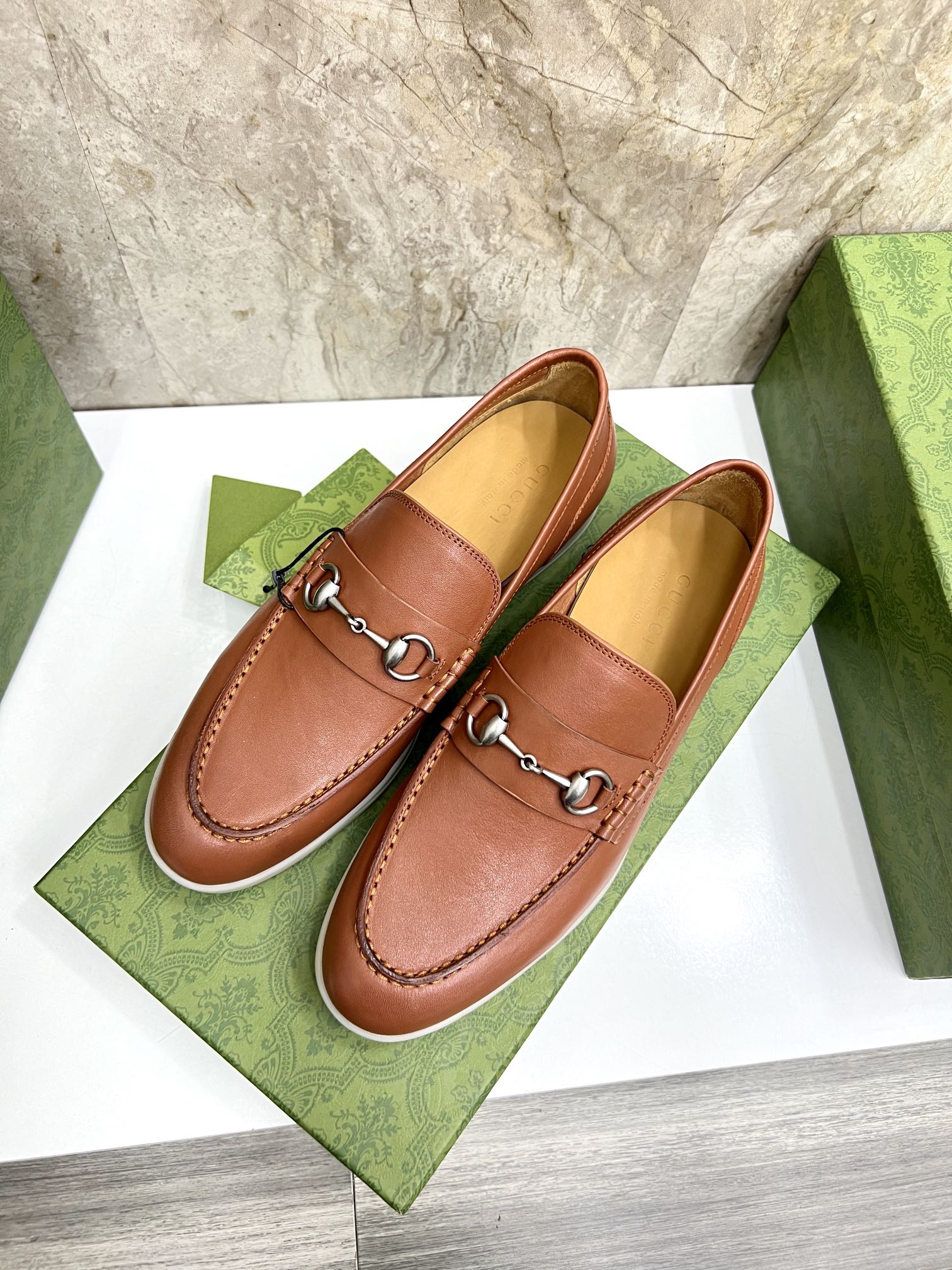 Gucci Men’s Horsebit Loafers – Lido Collection, Rubber Sole, Imported Leather