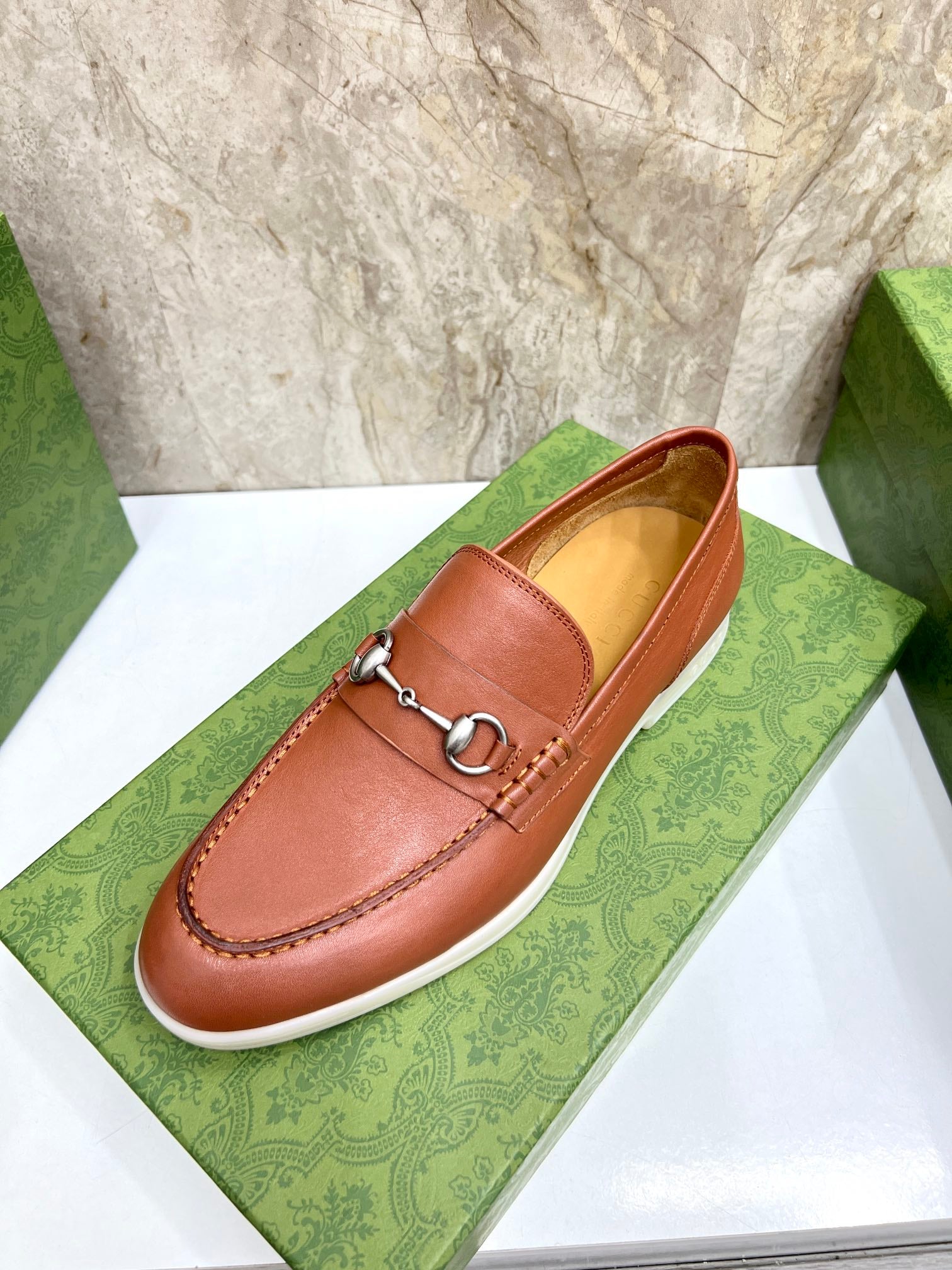 Gucci Men’s Horsebit Loafers – Lido Collection, Rubber Sole, Imported Leather