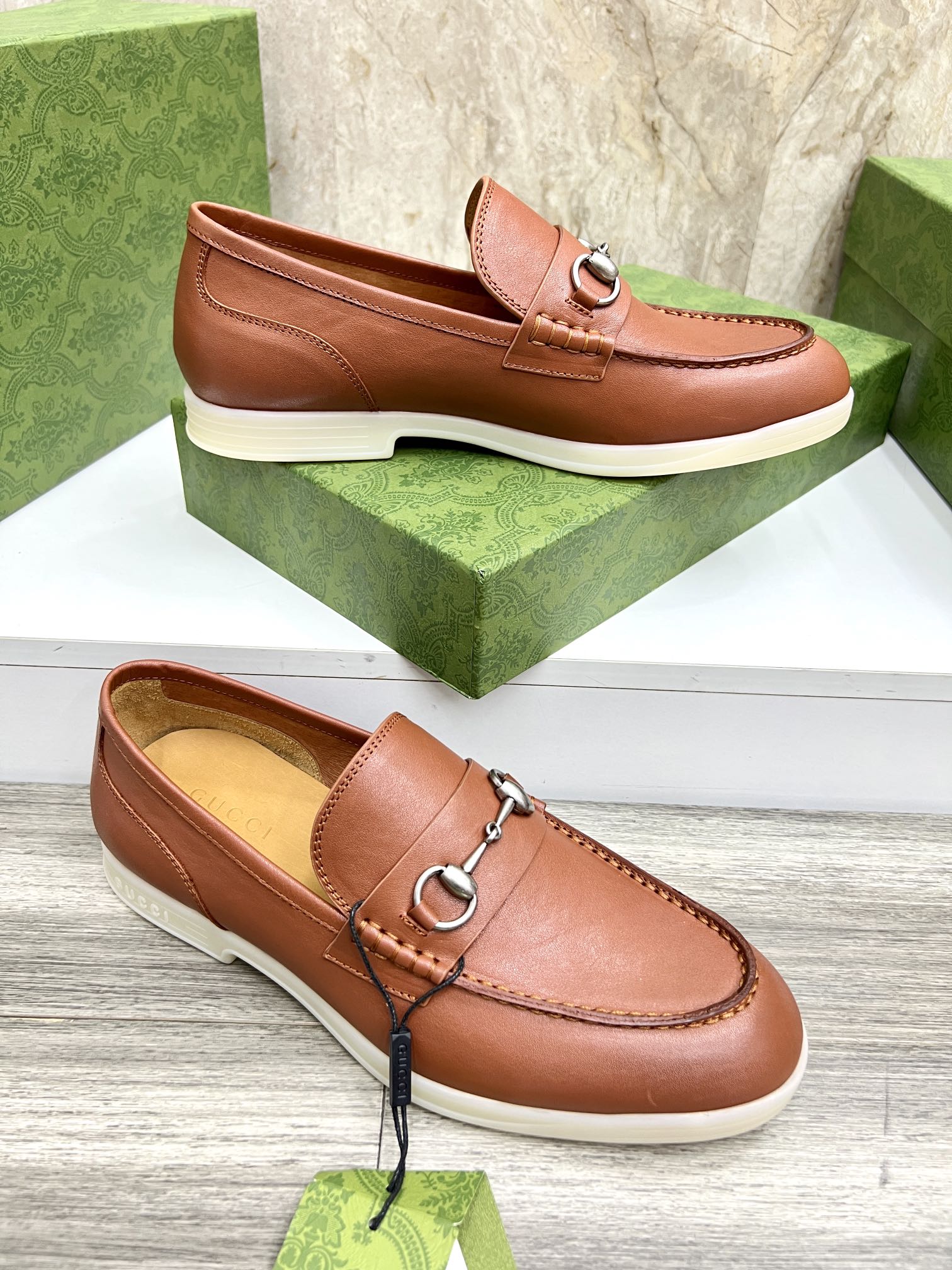 Gucci Men’s Horsebit Loafers – Lido Collection, Rubber Sole, Imported Leather