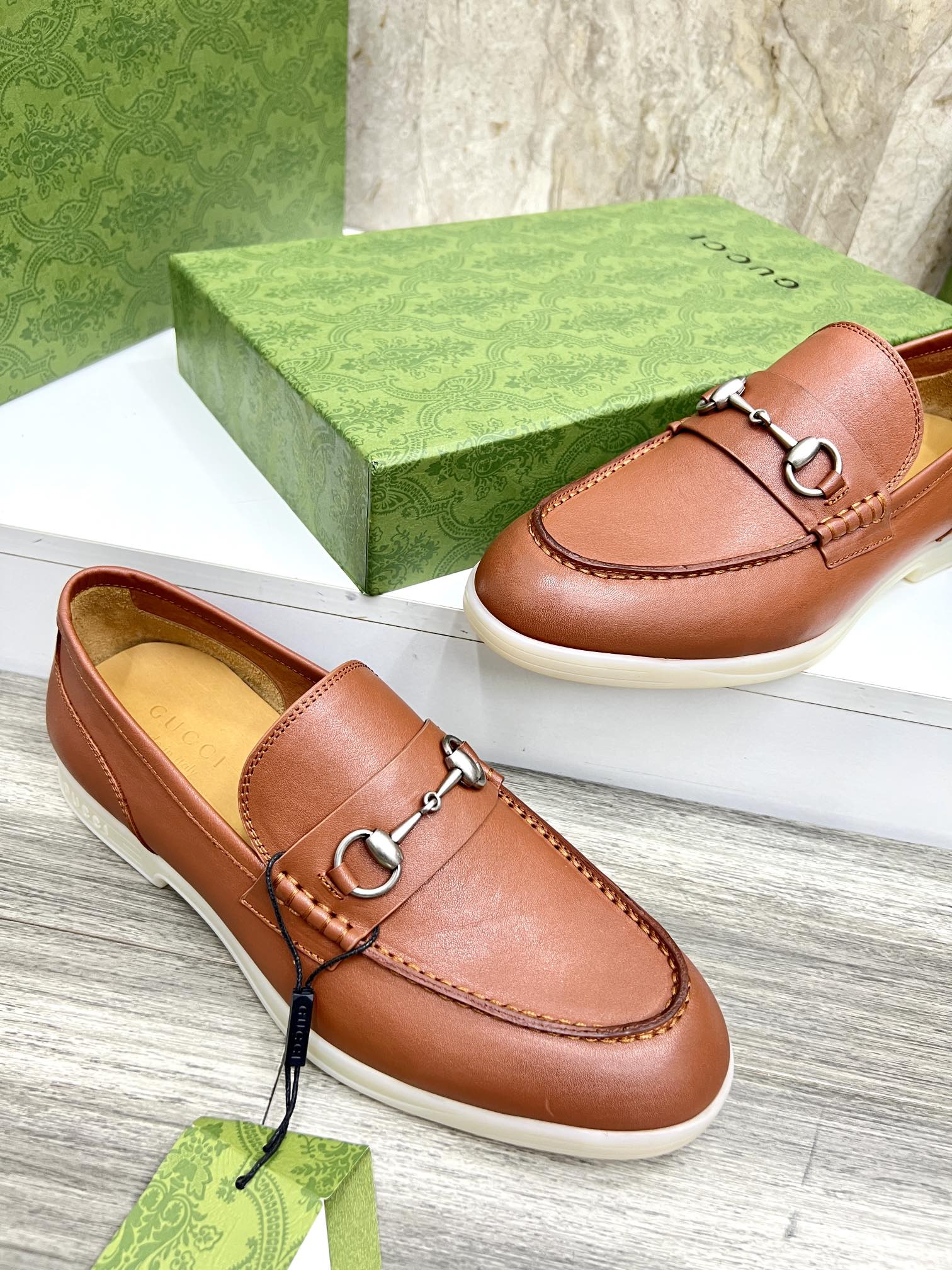 Gucci Men’s Horsebit Loafers – Lido Collection, Rubber Sole, Imported Leather