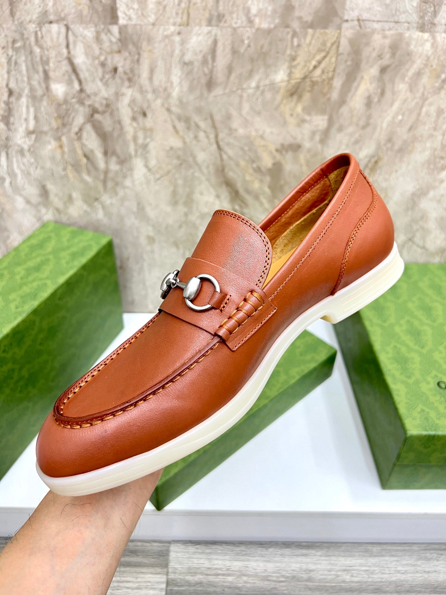 Gucci Men’s Horsebit Loafers – Lido Collection, Rubber Sole, Imported Leather