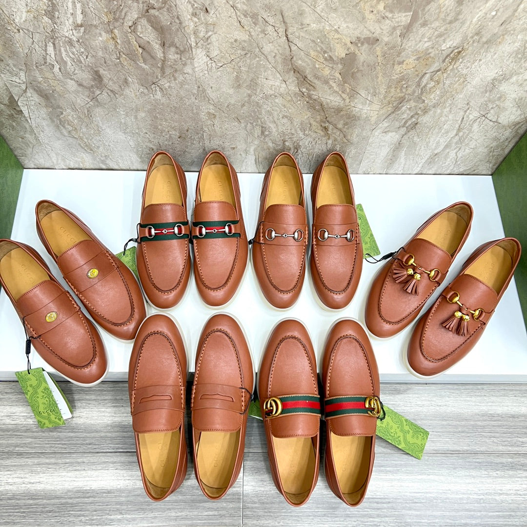Gucci Men’s Horsebit Loafers – Lido Collection, Rubber Sole, Imported Leather