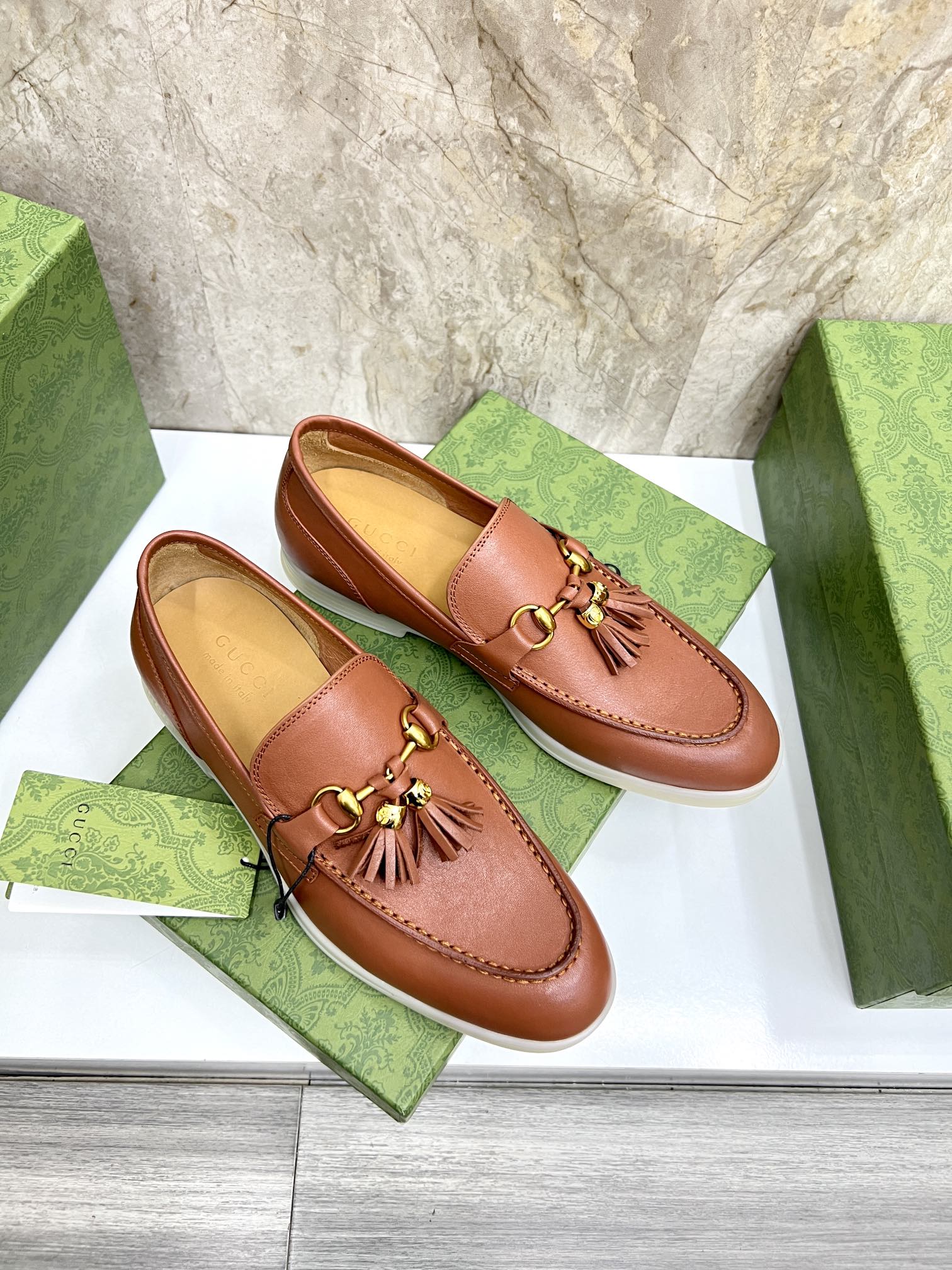Gucci Men’s Horsebit Loafers – Lido Collection, Rubber Sole, Imported Leather