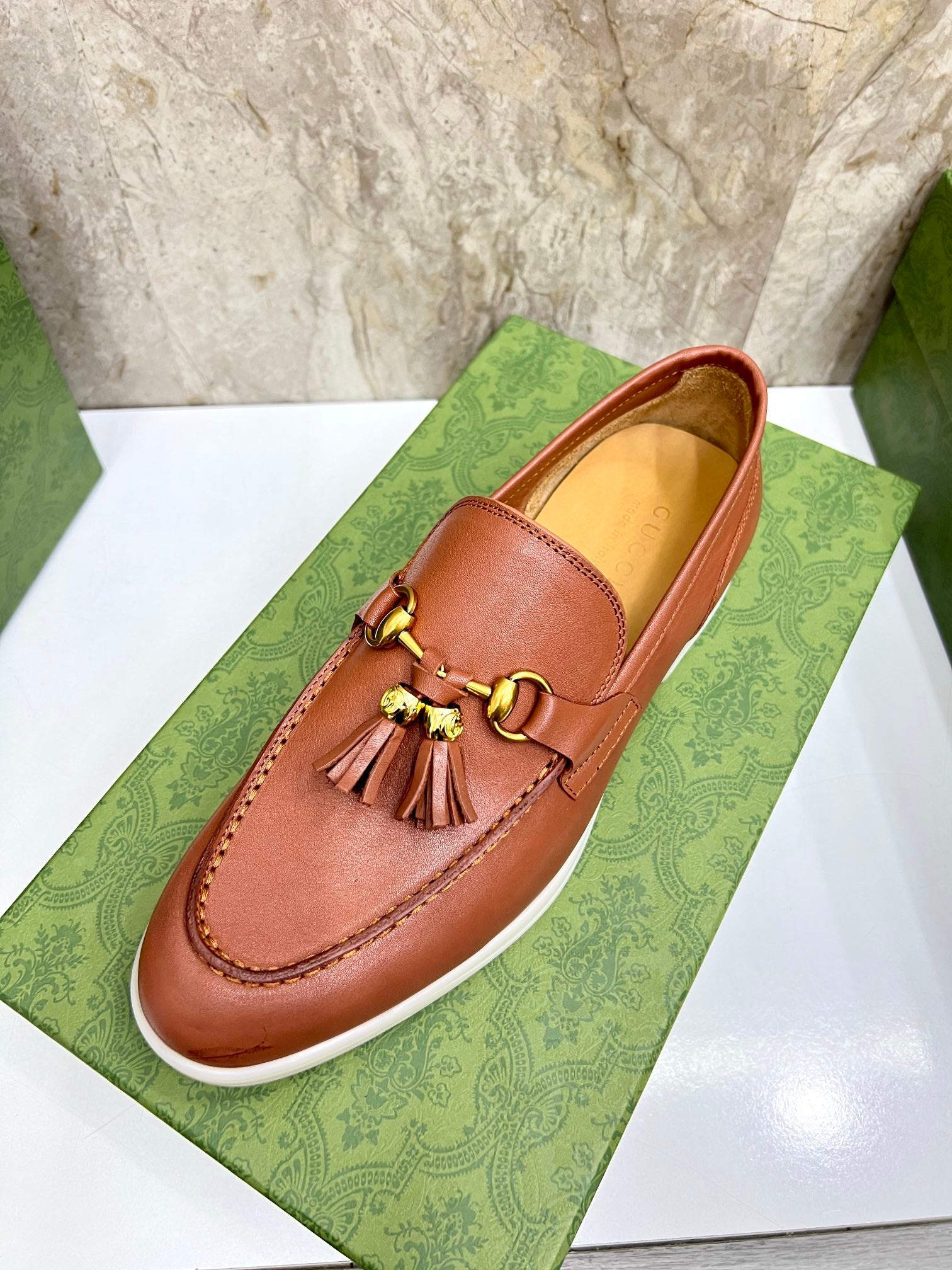 Gucci Men’s Horsebit Loafers – Lido Collection, Rubber Sole, Imported Leather