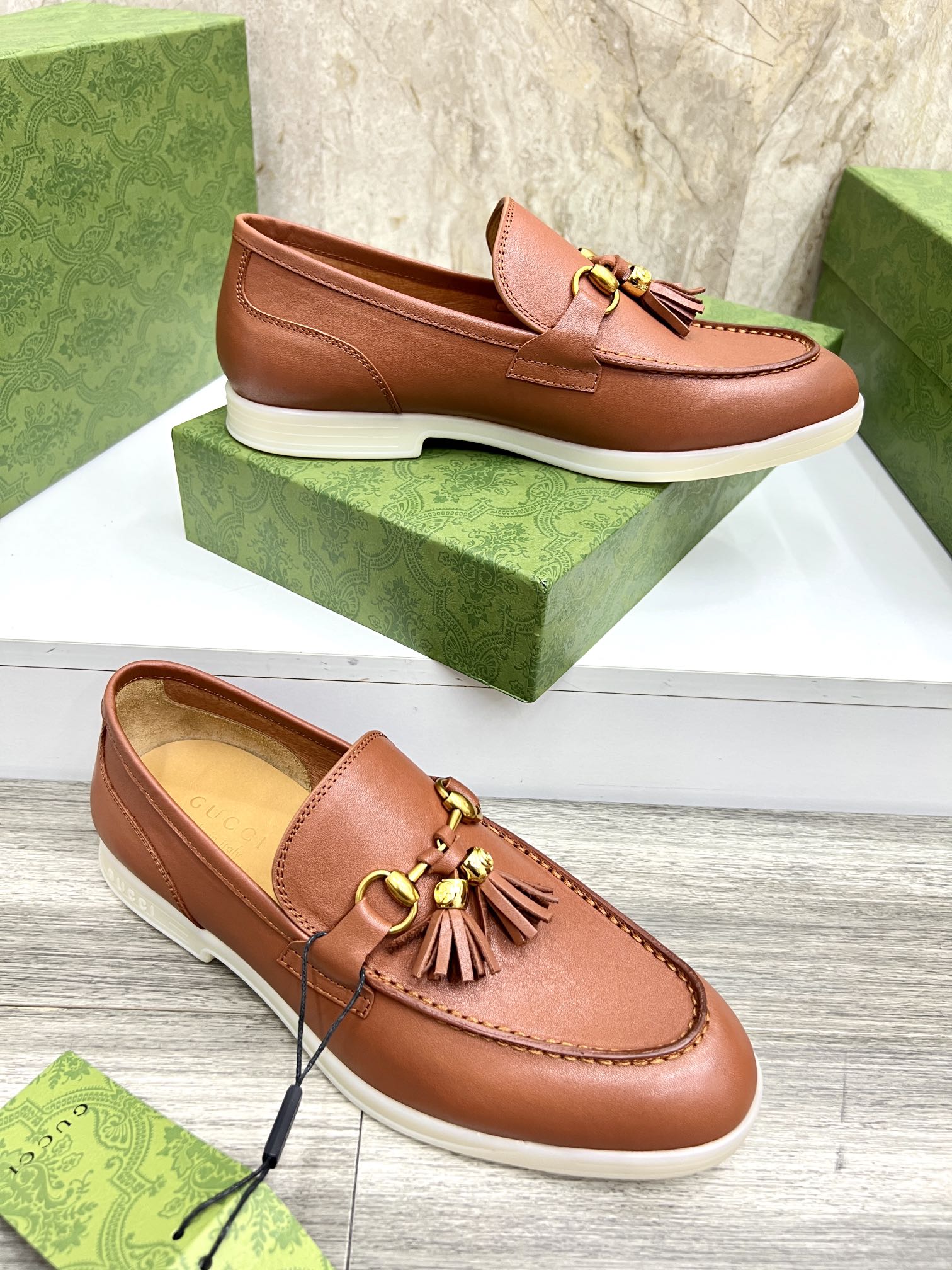 Gucci Men’s Horsebit Loafers – Lido Collection, Rubber Sole, Imported Leather