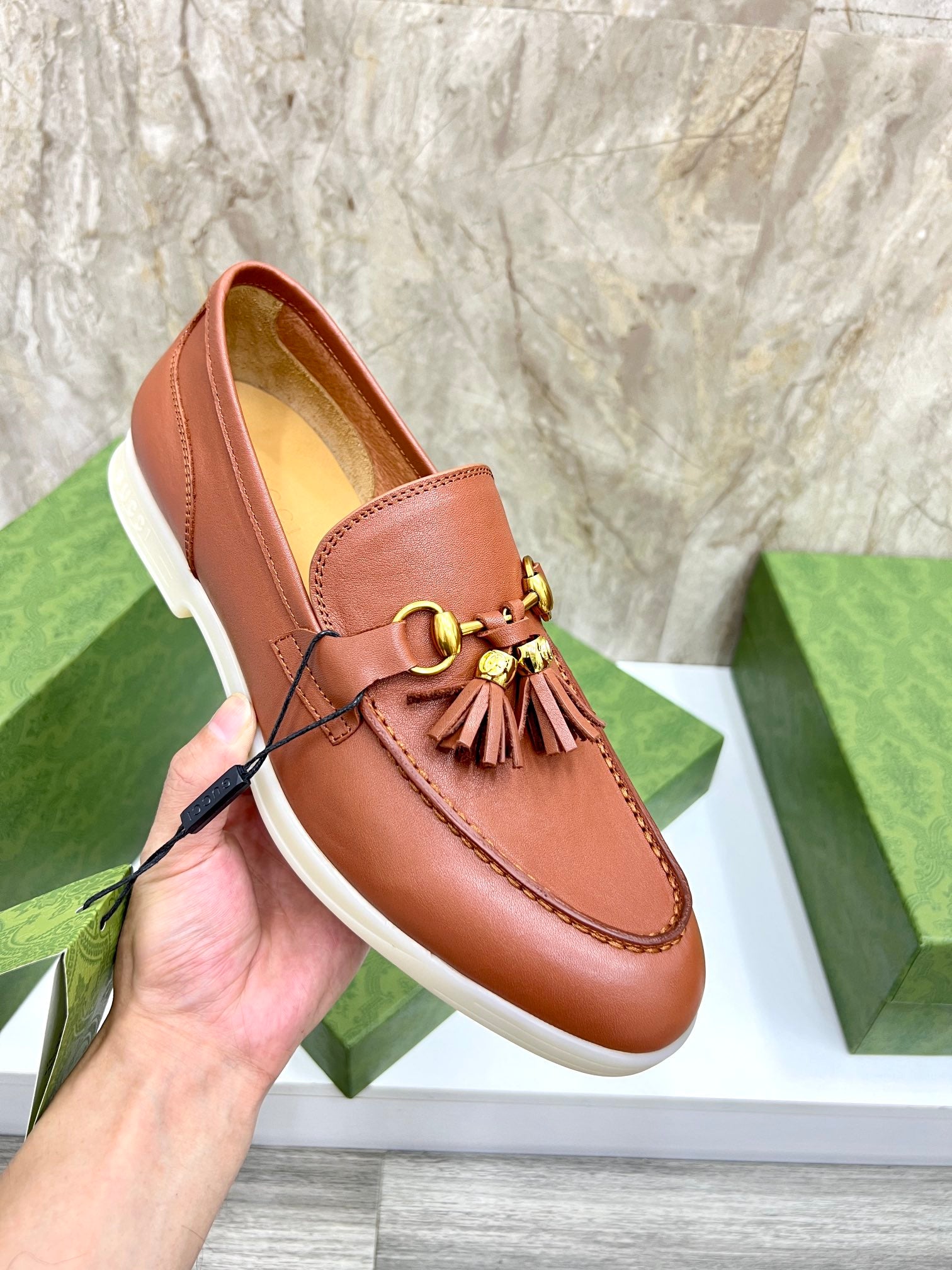 Gucci Men’s Horsebit Loafers – Lido Collection, Rubber Sole, Imported Leather