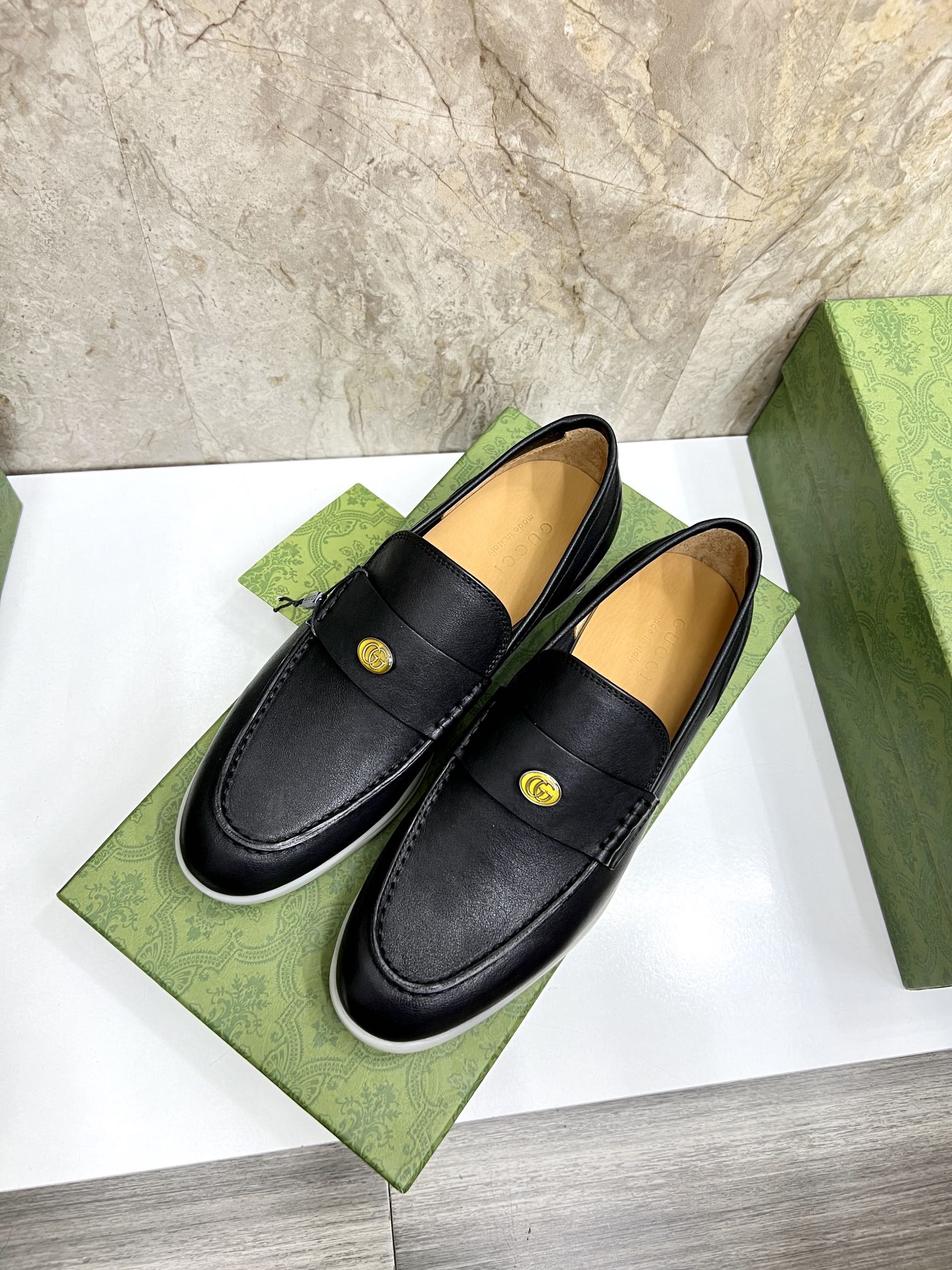 Gucci Men’s Horsebit Loafers – Lido Collection, Rubber Sole, Imported Leather