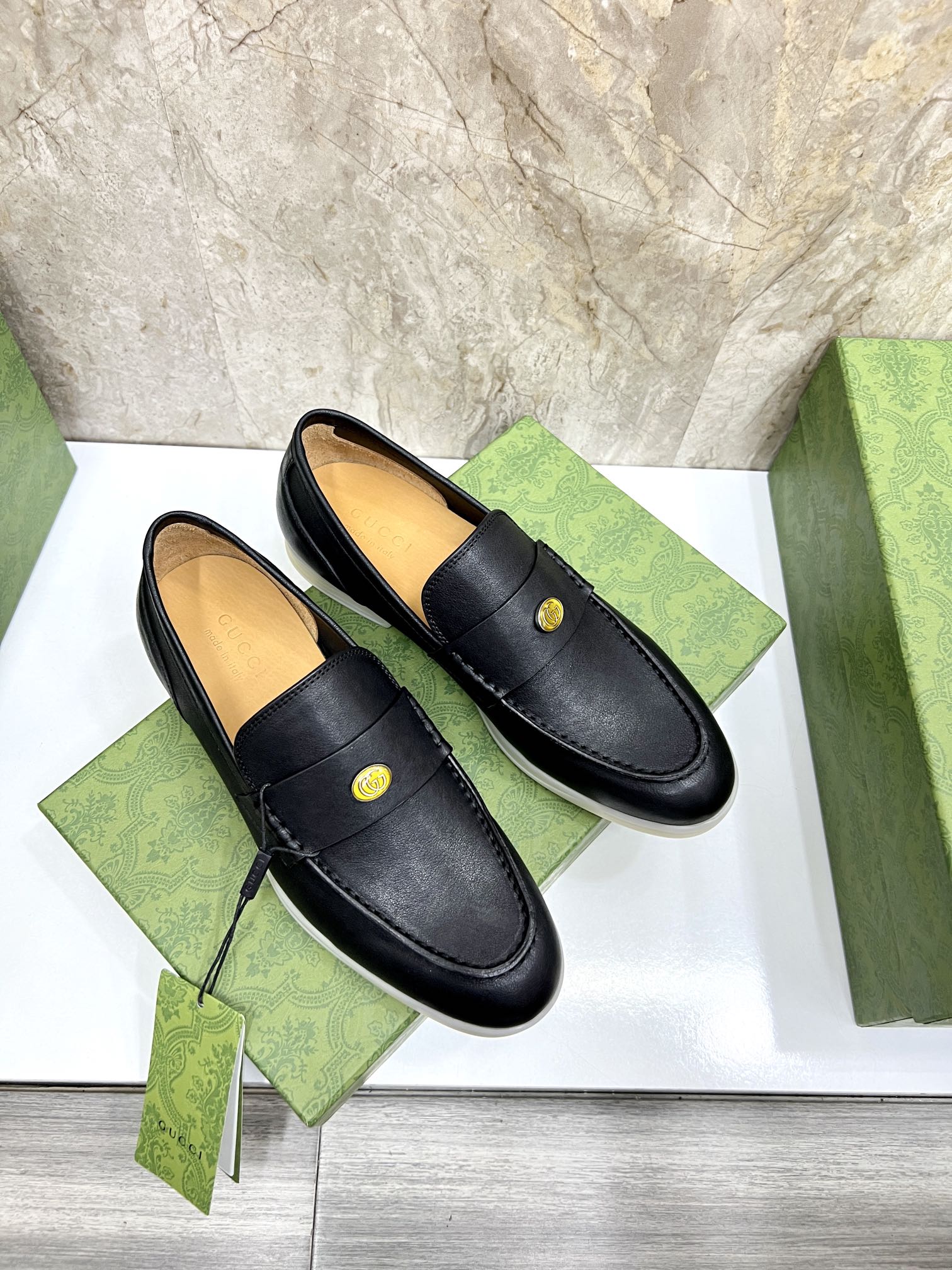 Gucci Men’s Horsebit Loafers – Lido Collection, Rubber Sole, Imported Leather