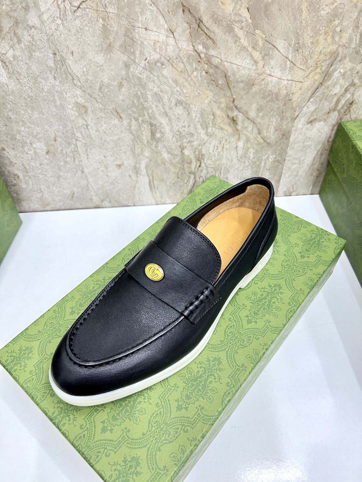 Gucci Men’s Horsebit Loafers – Lido Collection, Rubber Sole, Imported Leather