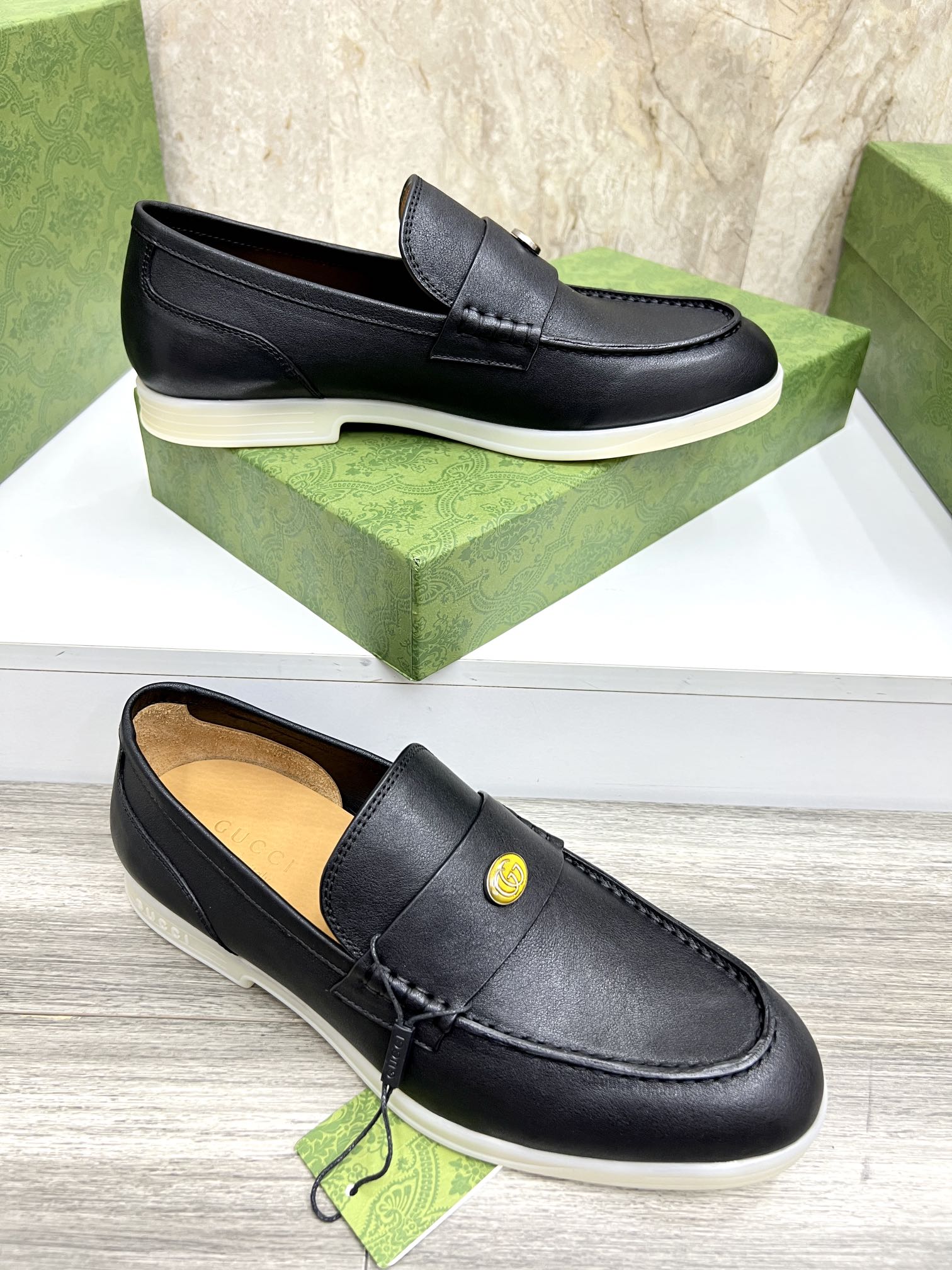 Gucci Men’s Horsebit Loafers – Lido Collection, Rubber Sole, Imported Leather