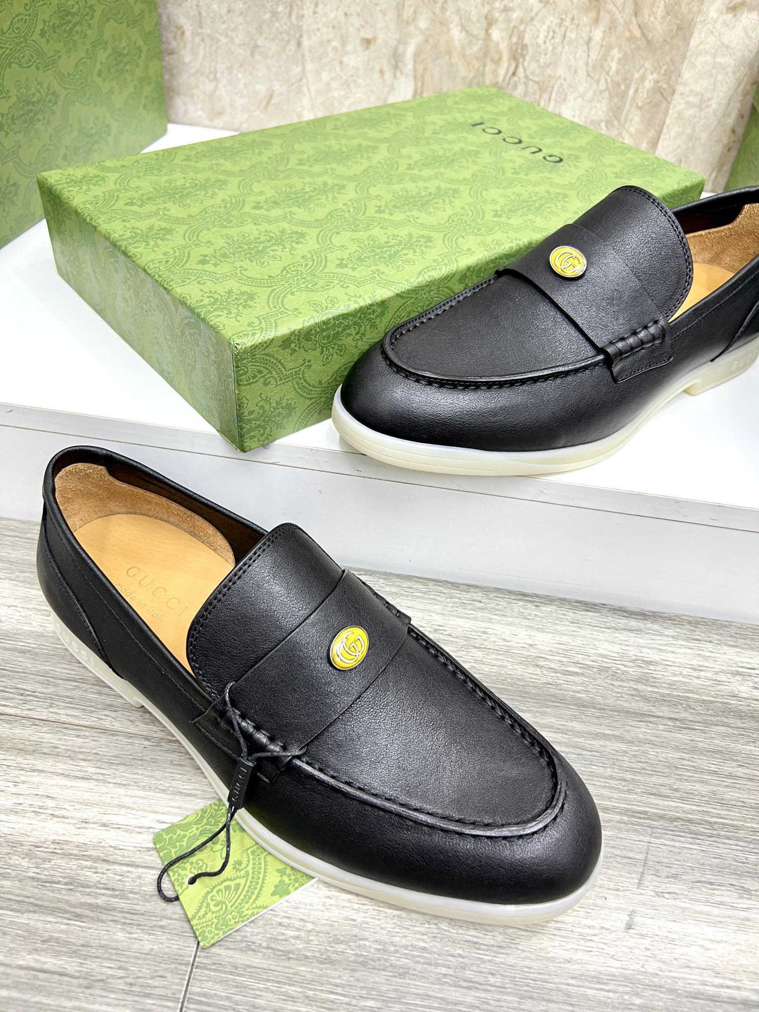 Gucci Men’s Horsebit Loafers – Lido Collection, Rubber Sole, Imported Leather