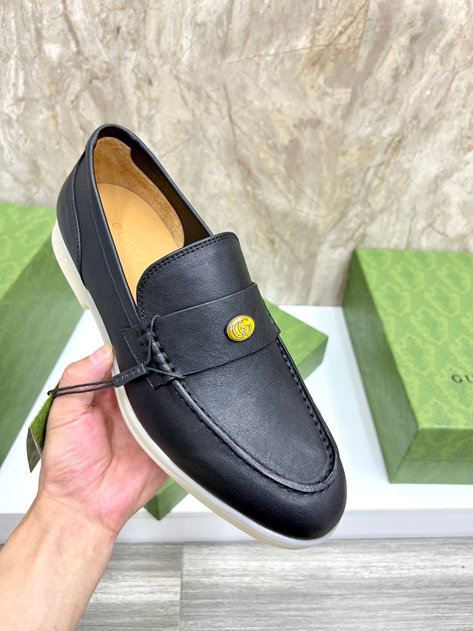 Gucci Men’s Horsebit Loafers – Lido Collection, Rubber Sole, Imported Leather