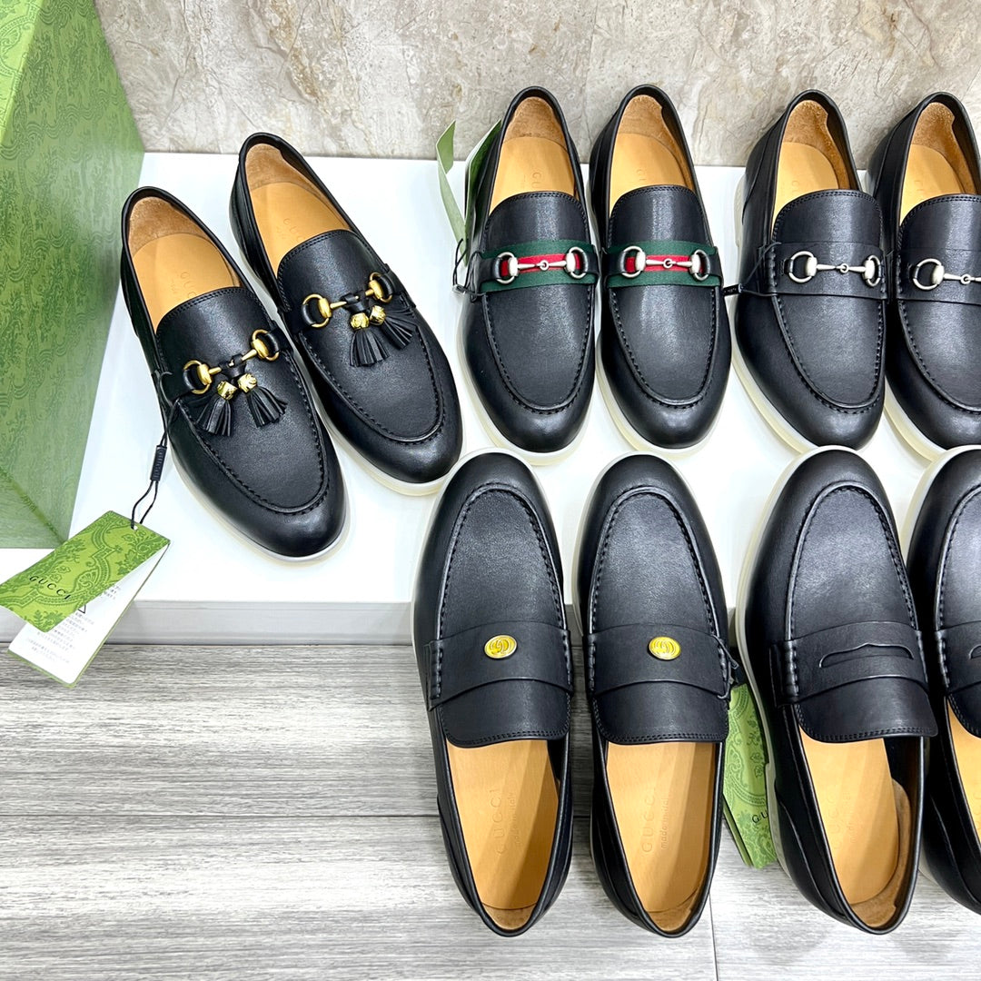 Gucci Men’s Horsebit Loafers – Lido Collection, Rubber Sole, Imported Leather
