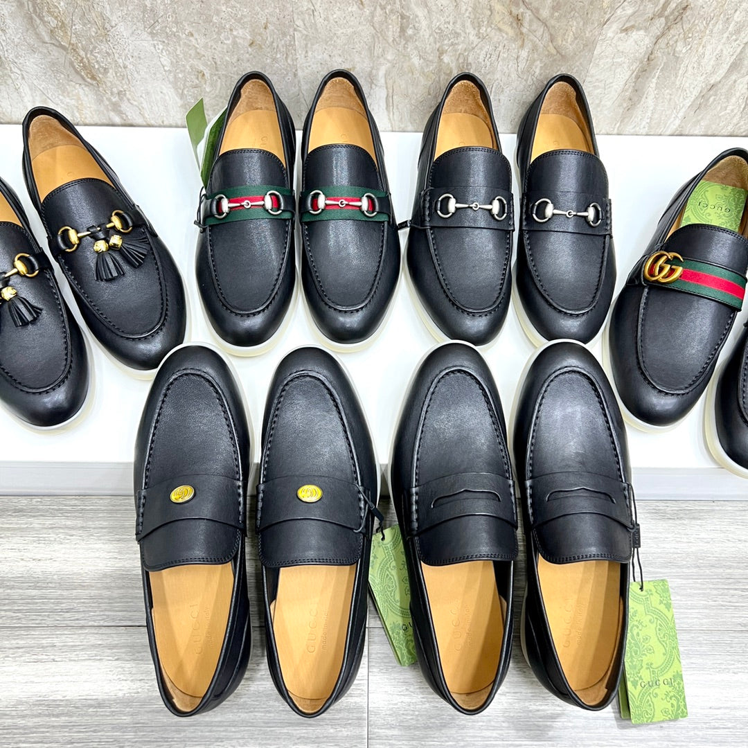 Gucci Men’s Horsebit Loafers – Lido Collection, Rubber Sole, Imported Leather