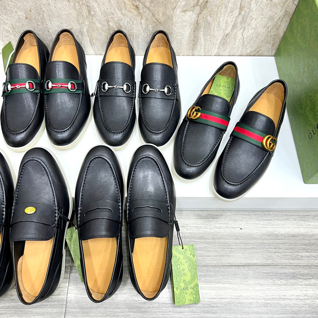 Gucci Men’s Horsebit Loafers – Lido Collection, Rubber Sole, Imported Leather