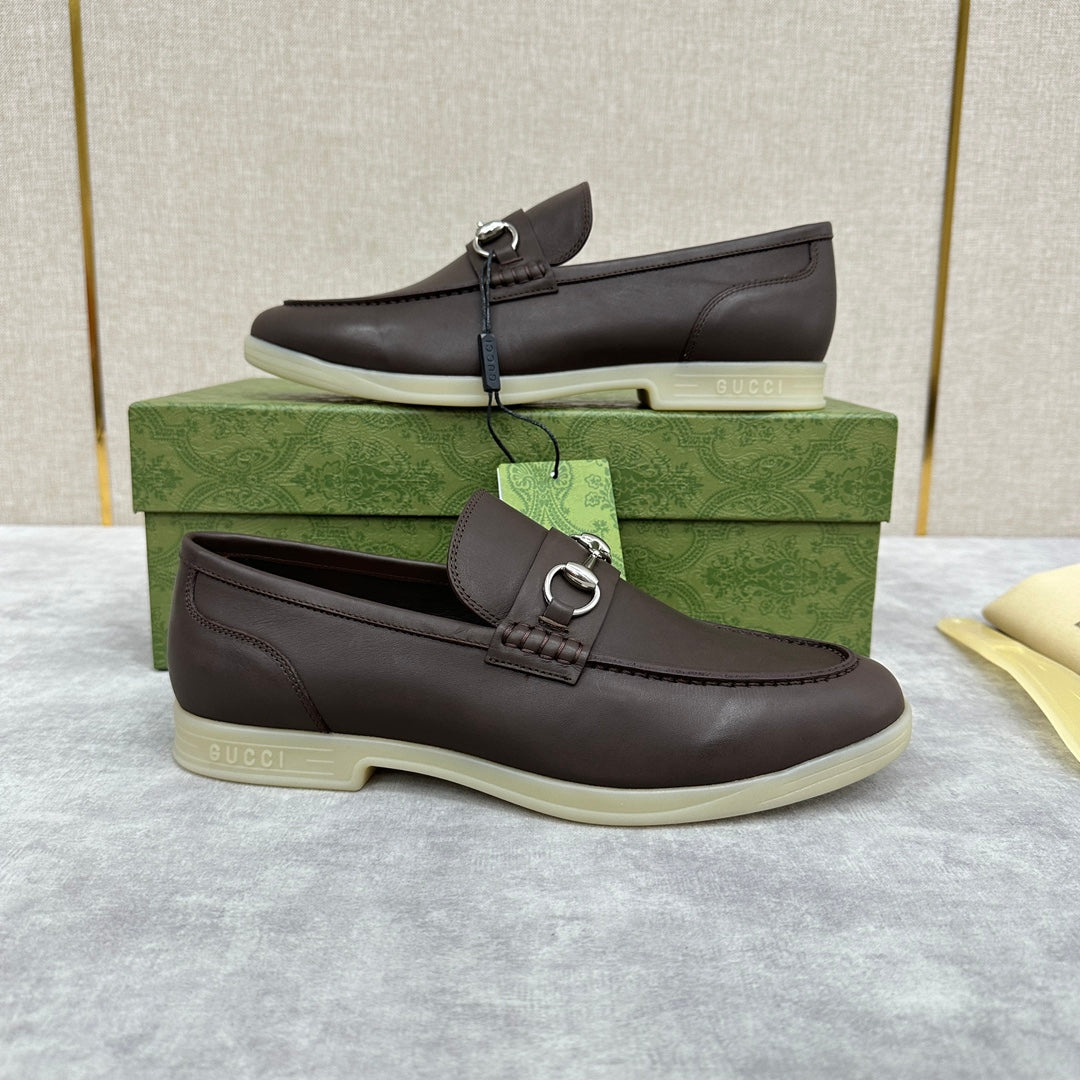 Gucci Men’s Horsebit Loafers – Lido Collection, Rubber Sole, Imported Leather