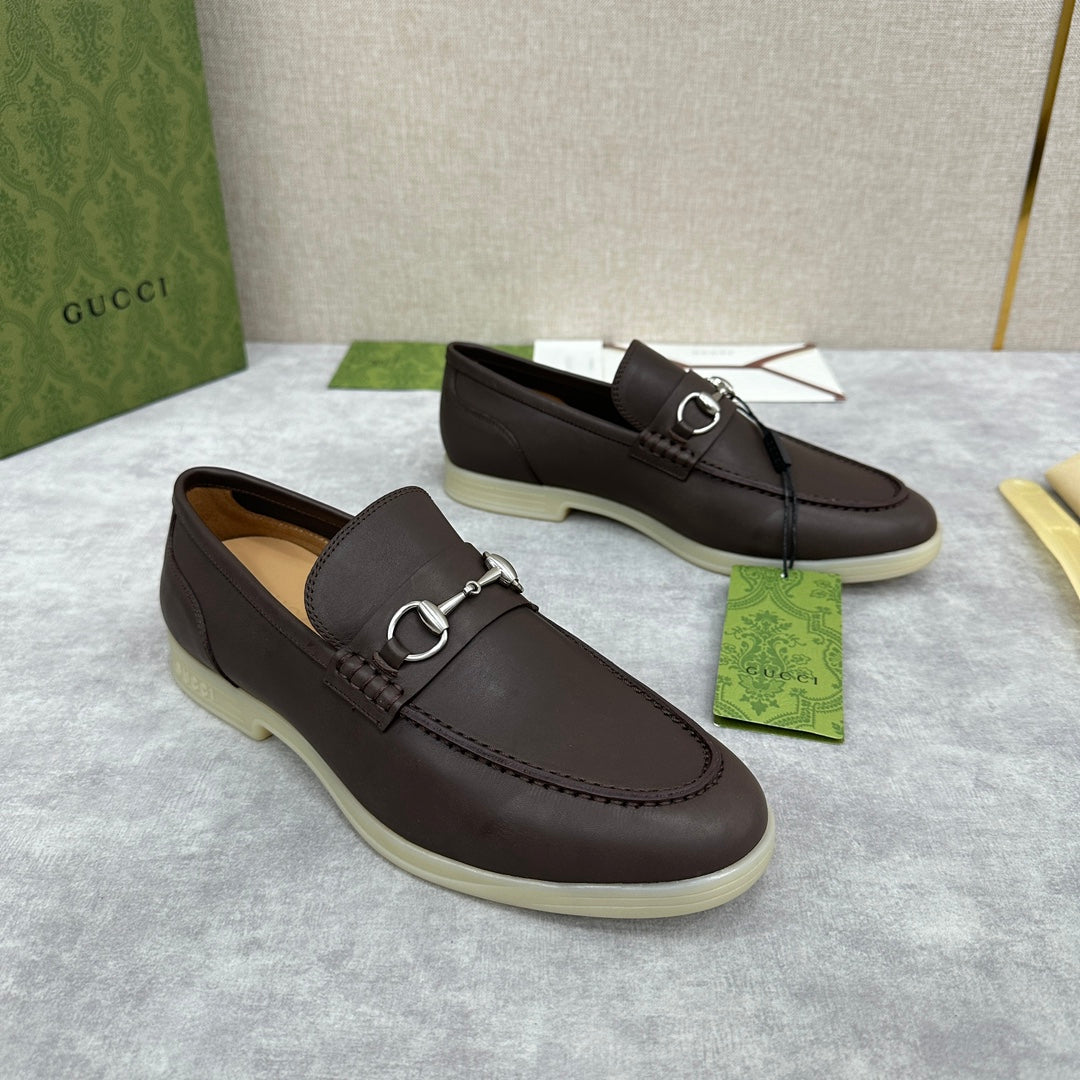 Gucci Men’s Horsebit Loafers – Lido Collection, Rubber Sole, Imported Leather