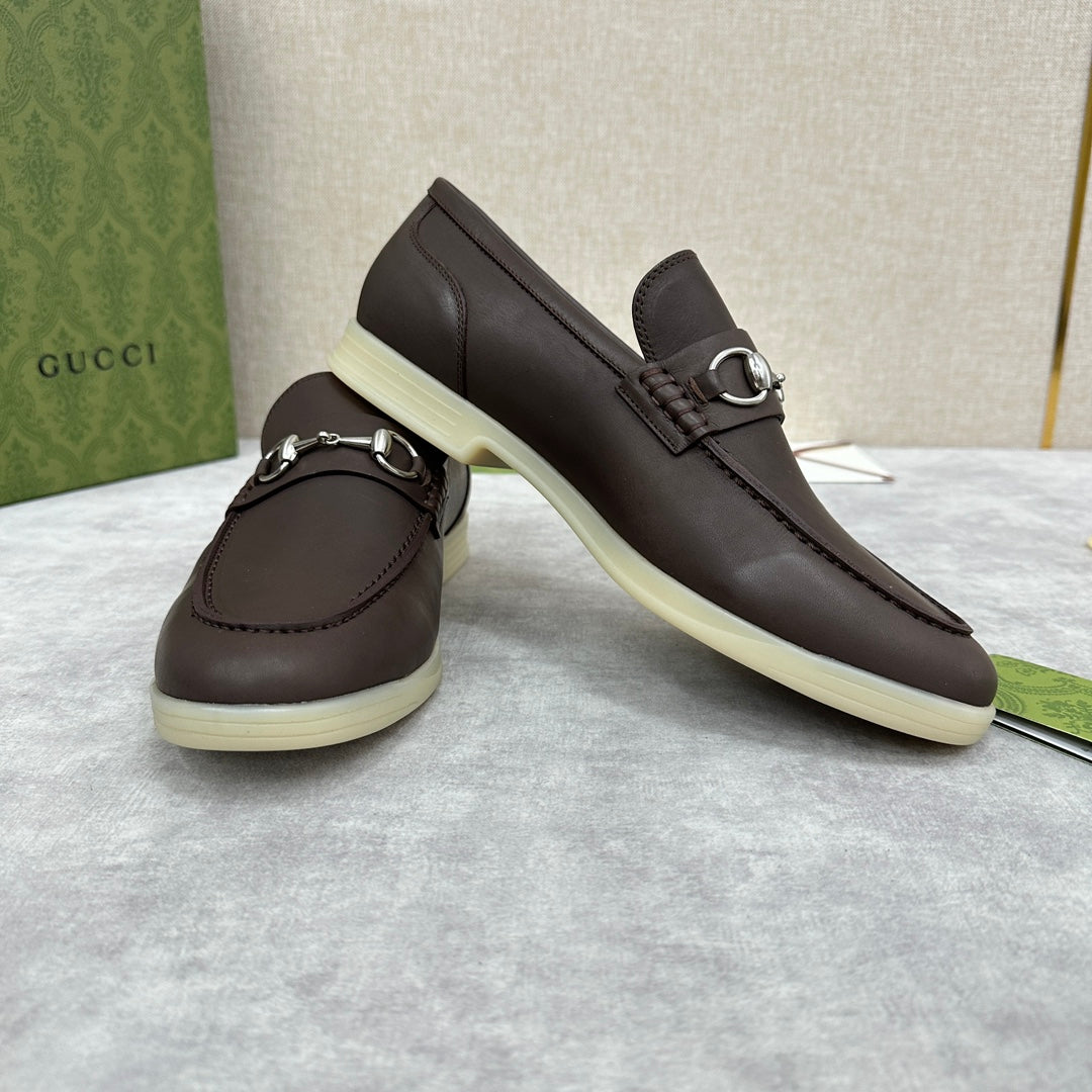 Gucci Men’s Horsebit Loafers – Lido Collection, Rubber Sole, Imported Leather