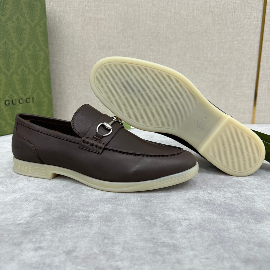 Gucci Men’s Horsebit Loafers – Lido Collection, Rubber Sole, Imported Leather