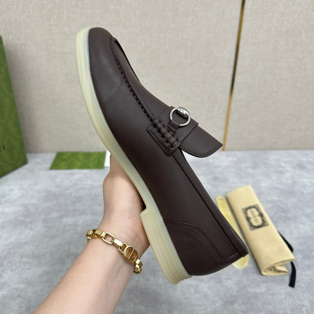 Gucci Men’s Horsebit Loafers – Lido Collection, Rubber Sole, Imported Leather