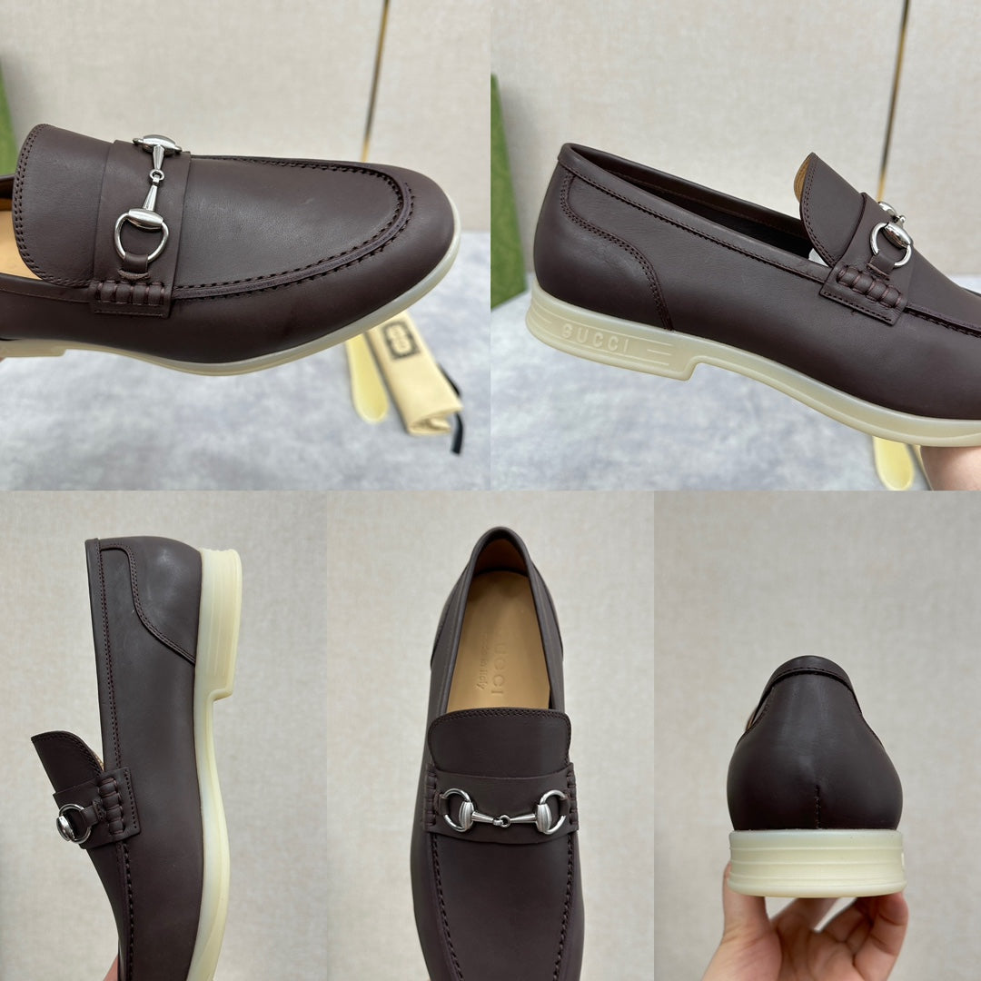 Gucci Men’s Horsebit Loafers – Lido Collection, Rubber Sole, Imported Leather