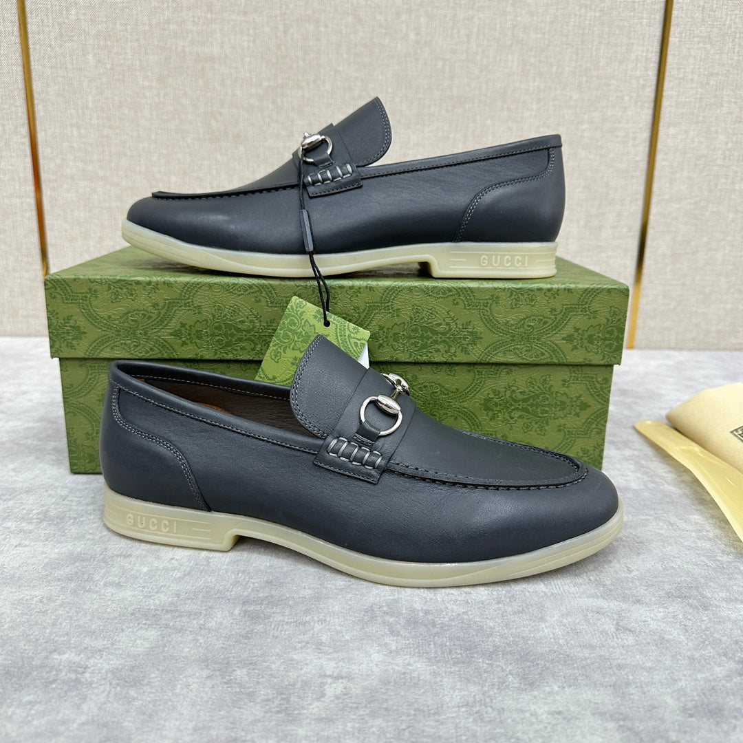 Gucci Men’s Horsebit Loafers – Lido Collection, Rubber Sole, Imported Leather