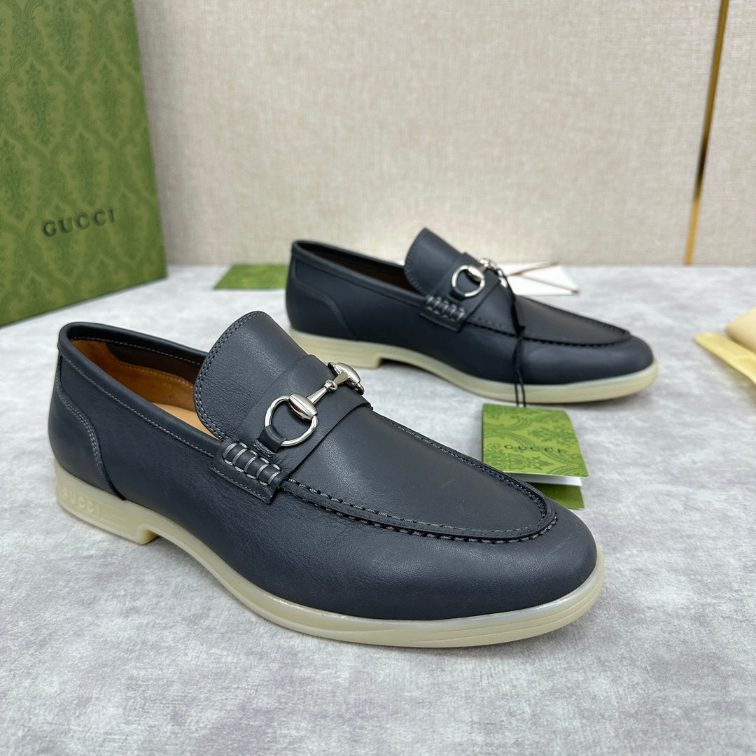 Gucci Men’s Horsebit Loafers – Lido Collection, Rubber Sole, Imported Leather